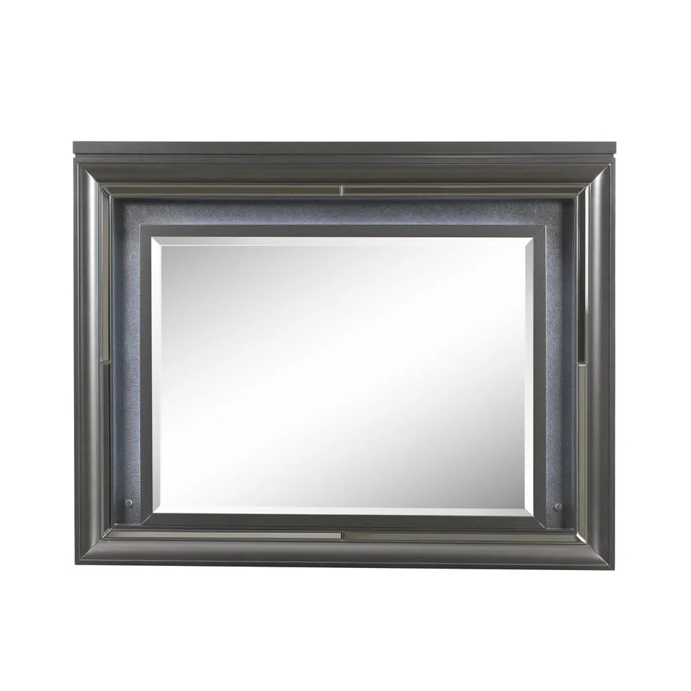 Sawyer - Metallic Mirror With LED - Gray - Image 2