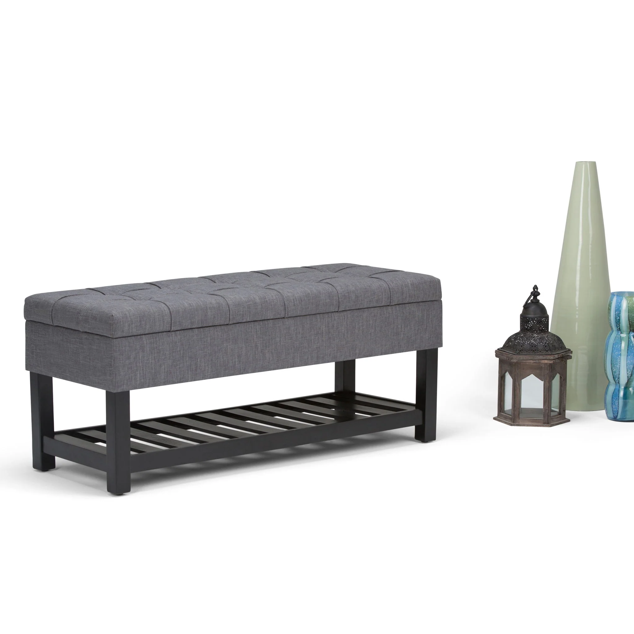 Saxon - Upholstered Transitional Storage Ottoman Bench - Image 15