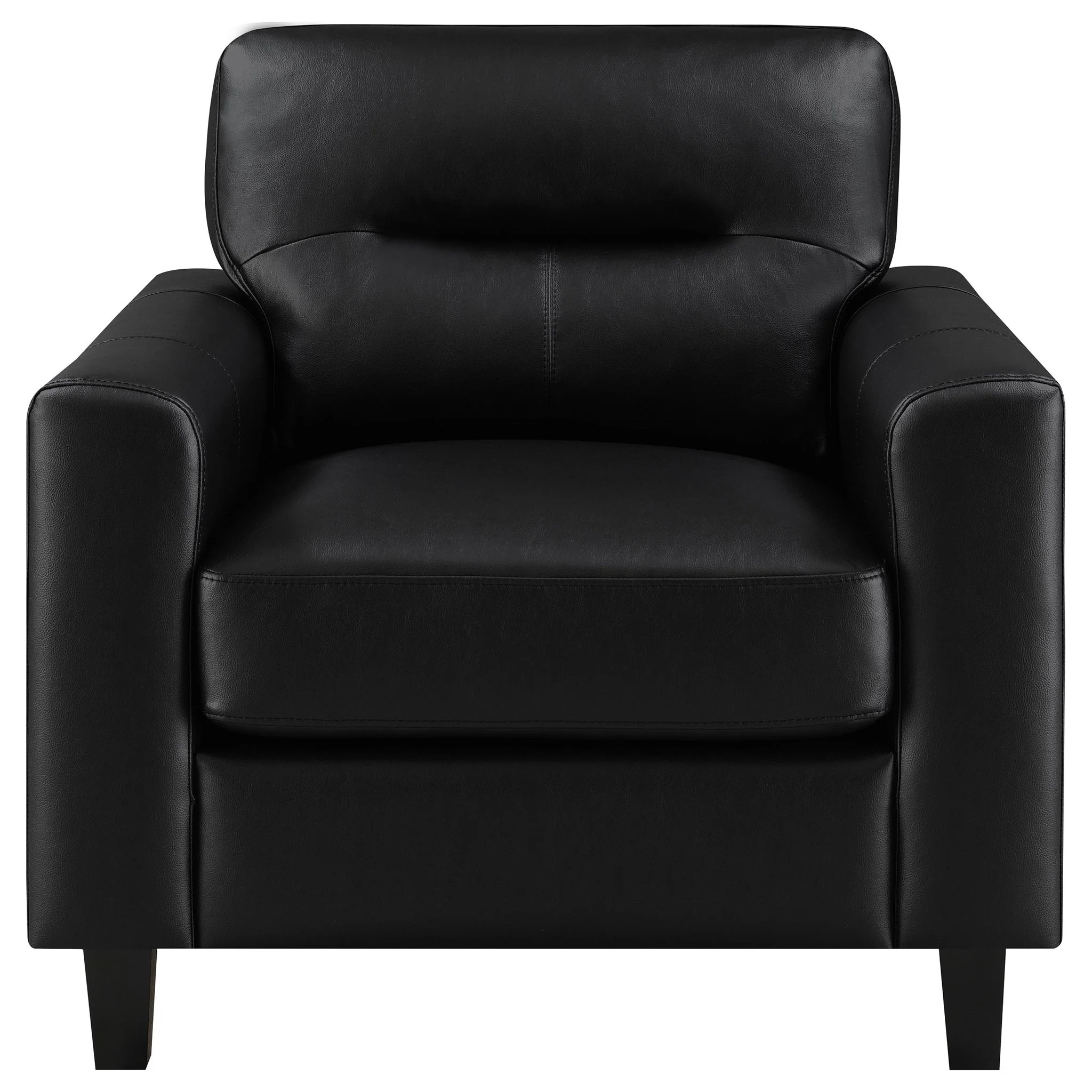 Scotland Faux Leather Upholstered Track Arm Chair Black - Image 3