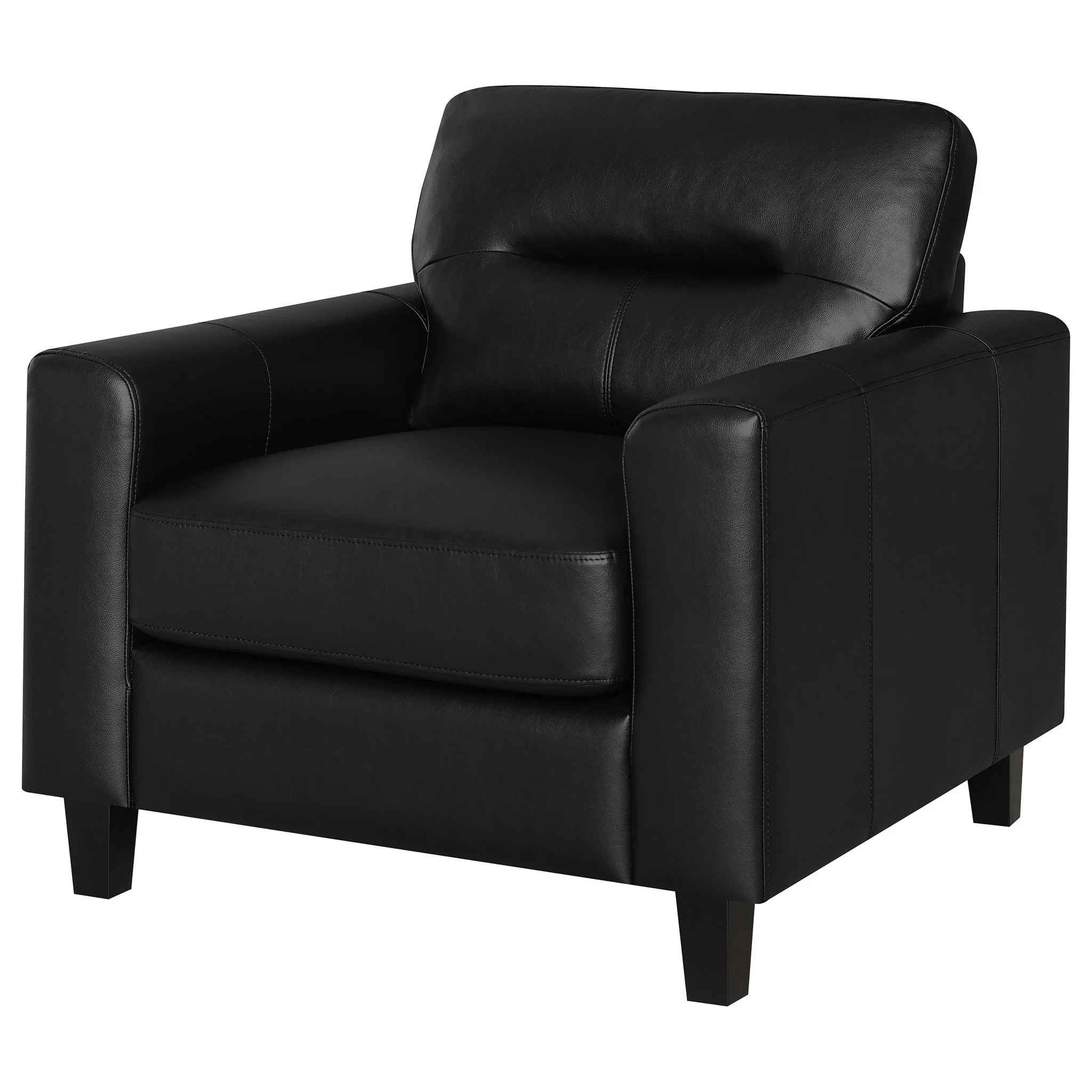 Scotland Faux Leather Upholstered Track Arm Chair Black - Image 4