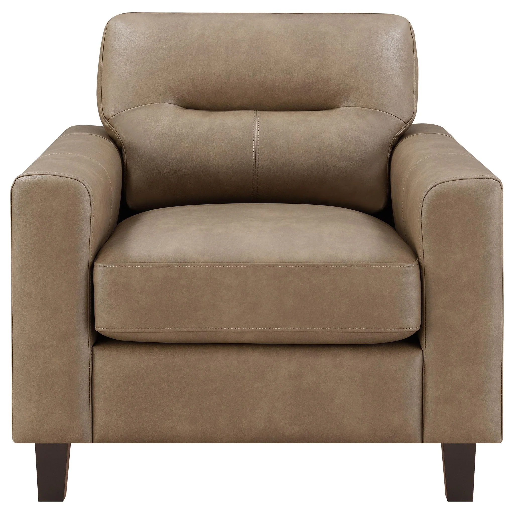 Scotland Faux Leather Upholstered Track Arm Chair Brown - Image 4