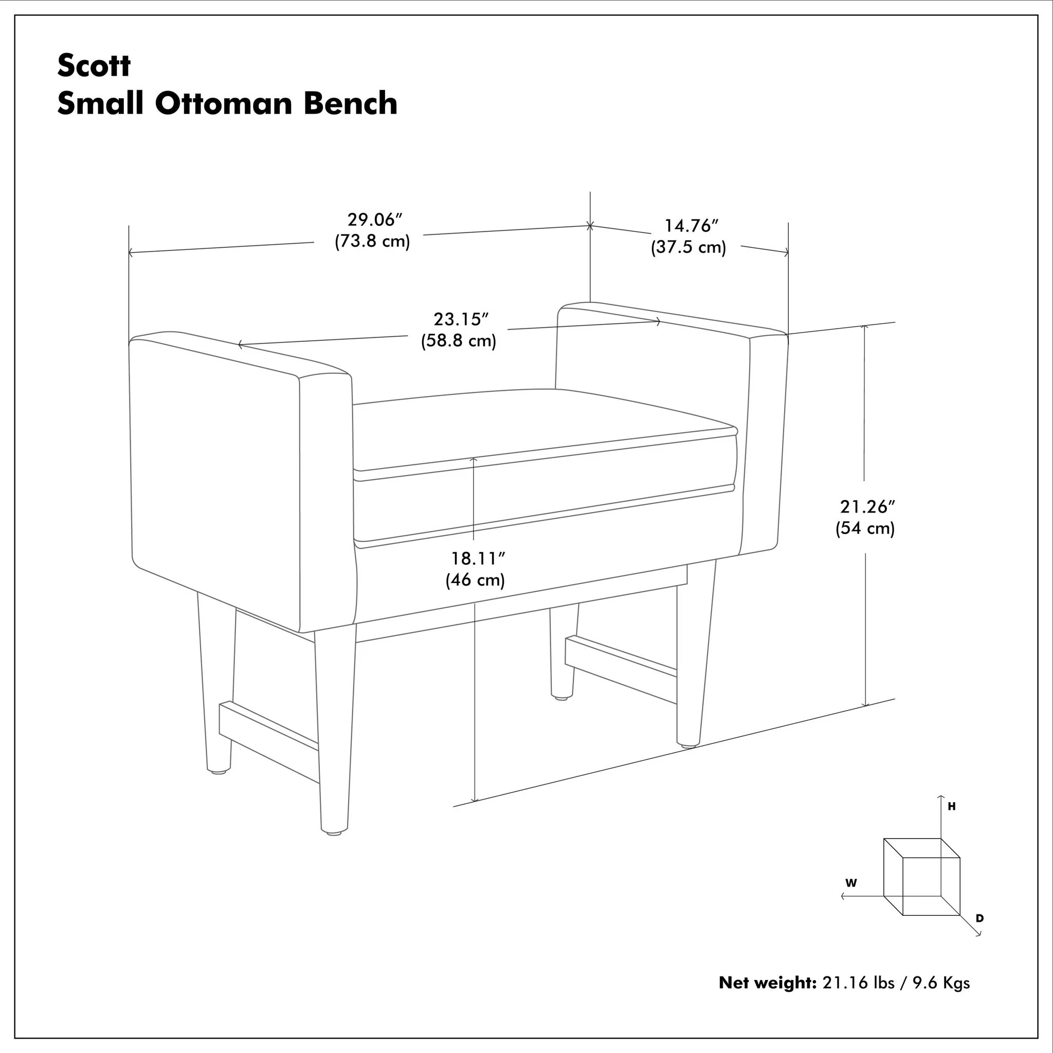 Scott - Upholstered Ottoman Bench - Image 8