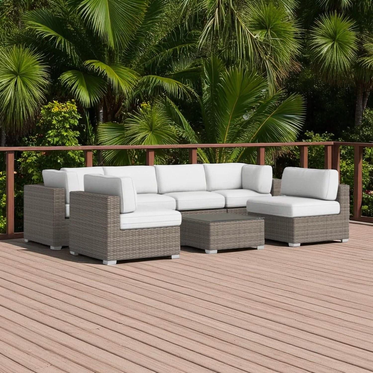 Seating Set With Cushions Handcrafted Wicker Design - Image 24