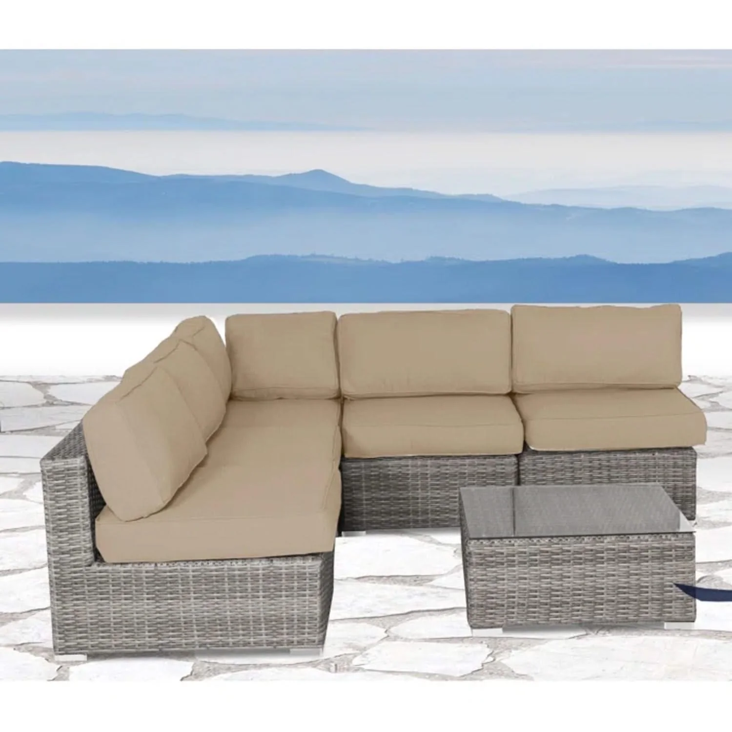 Seating Set With Cushions Handcrafted Wicker Design - Image 26