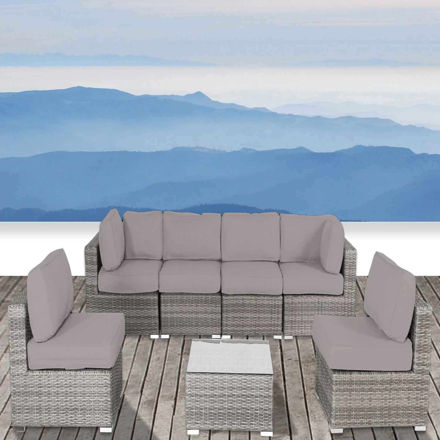 Seating Set With Cushions Handcrafted Wicker Design - Image 51
