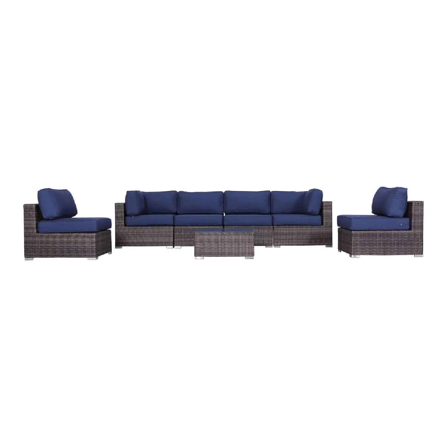 Seating Set With Cushions Handcrafted Wicker Design - Image 6