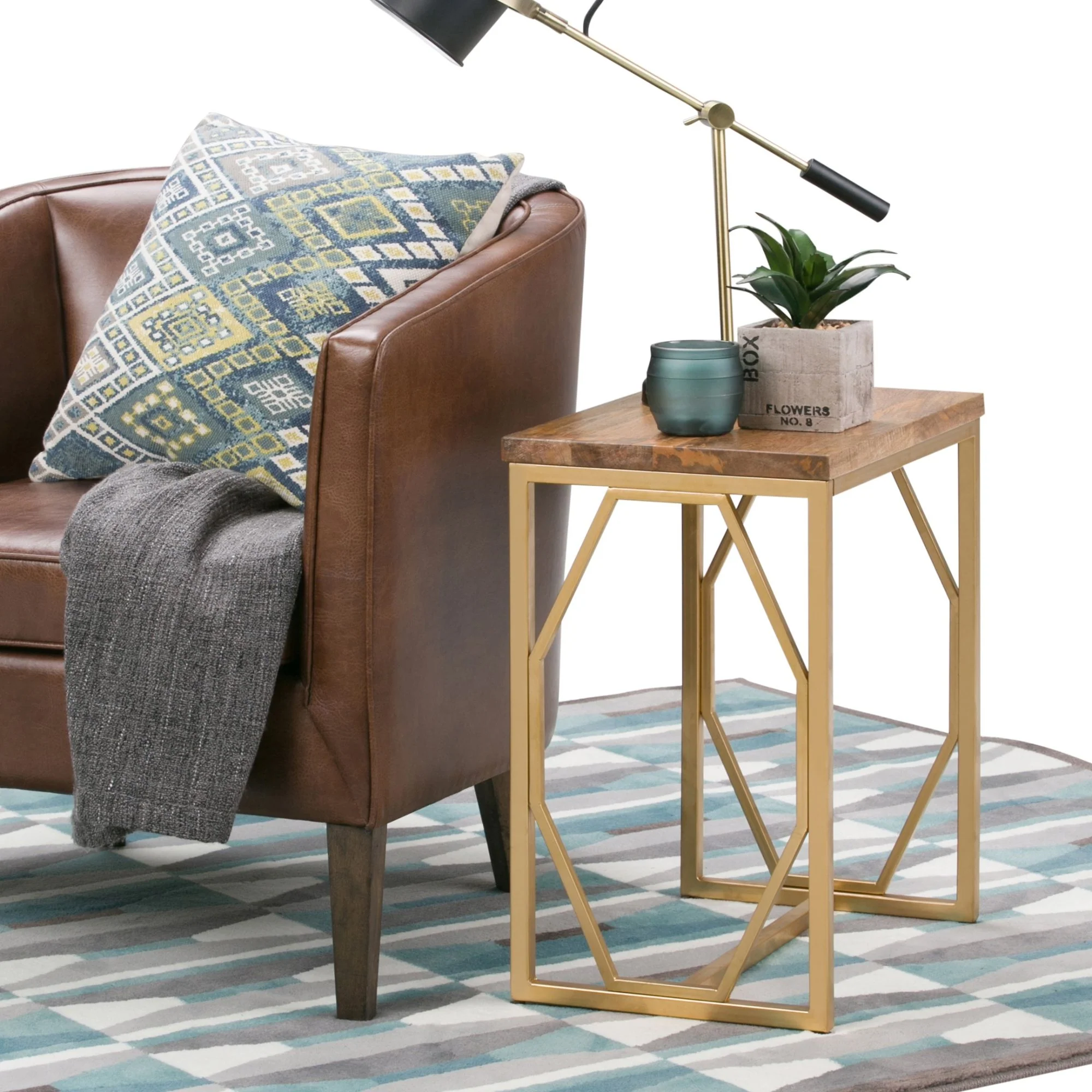 Selma - Handcrafted Metal And Wood Accent Table - Image 10