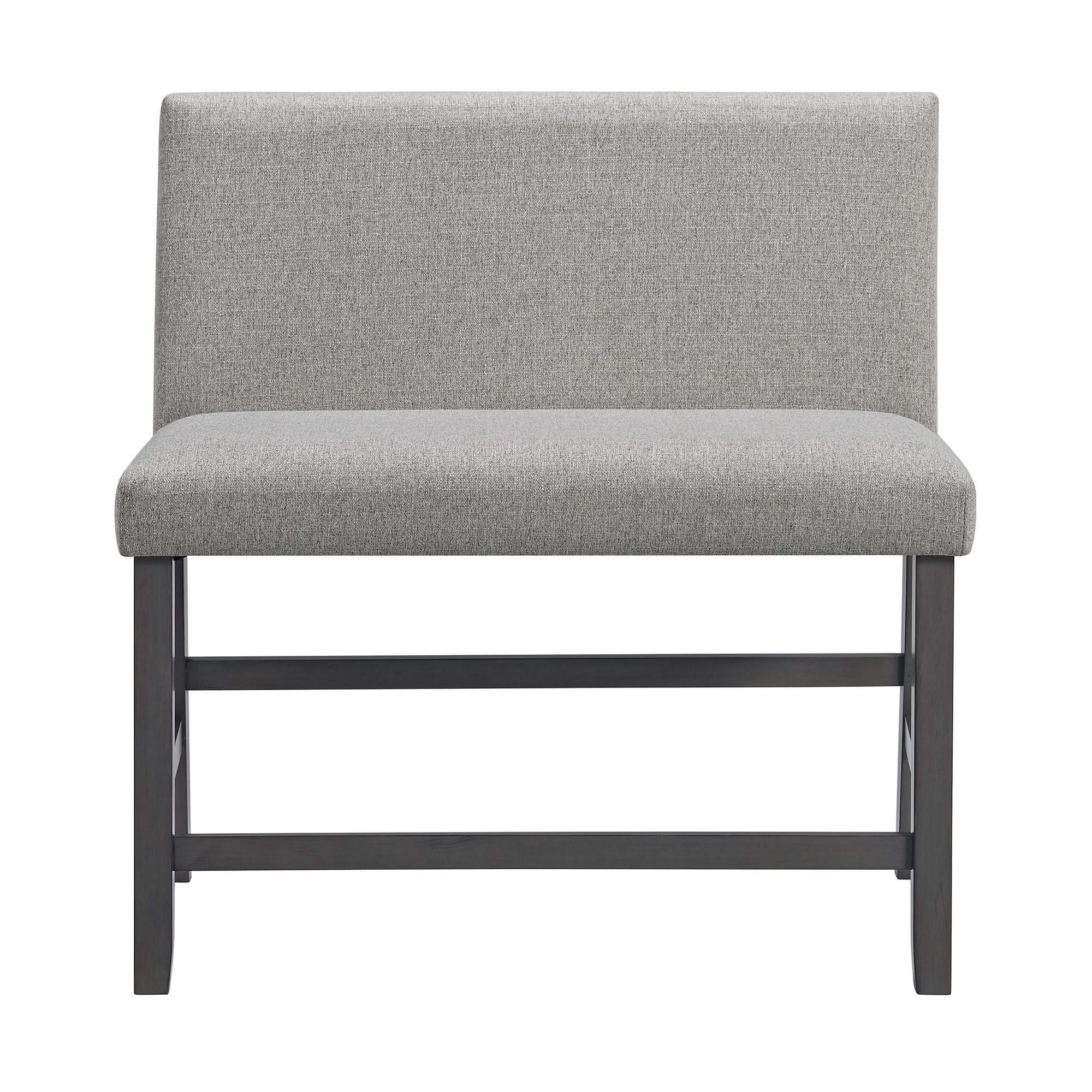 Seneca - Counter Bench With Upholstered Back And Fabric - Brown - Image 5