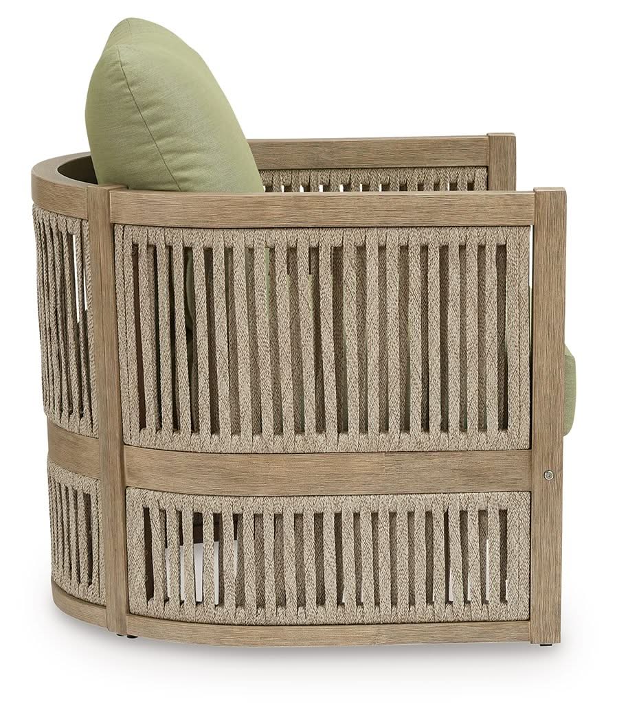 Serena Shores - Lounge Chair With Cushion (Set of 2) - Beige / Green - Image 3