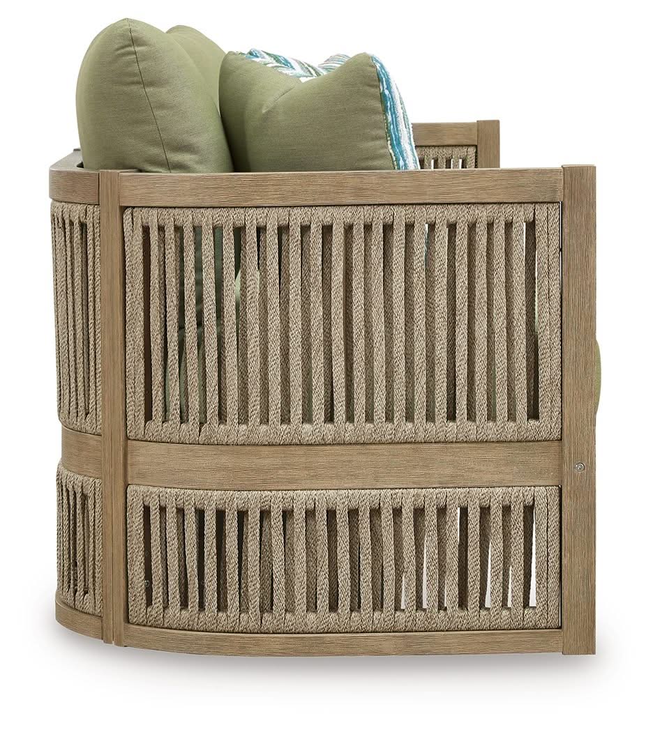 Serena Shores - Sofa With Cushion - Beige / Green - Image 3