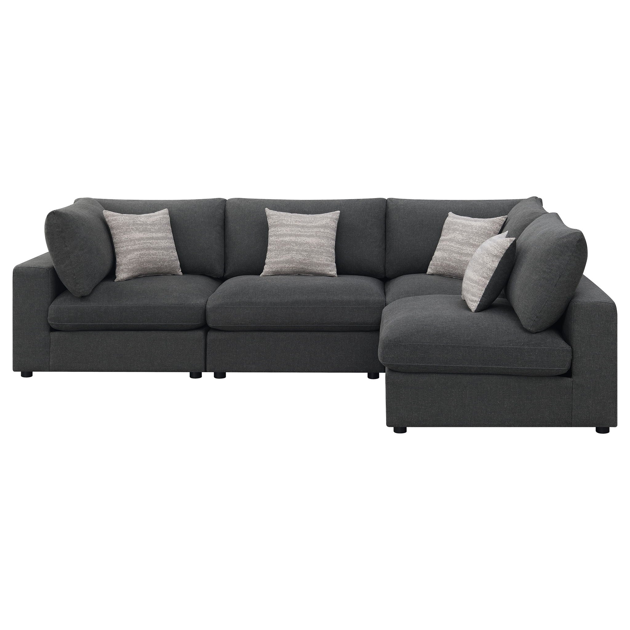 Serene 4-piece Upholstered Modular Sectional Sofa Charcoal - Image 3