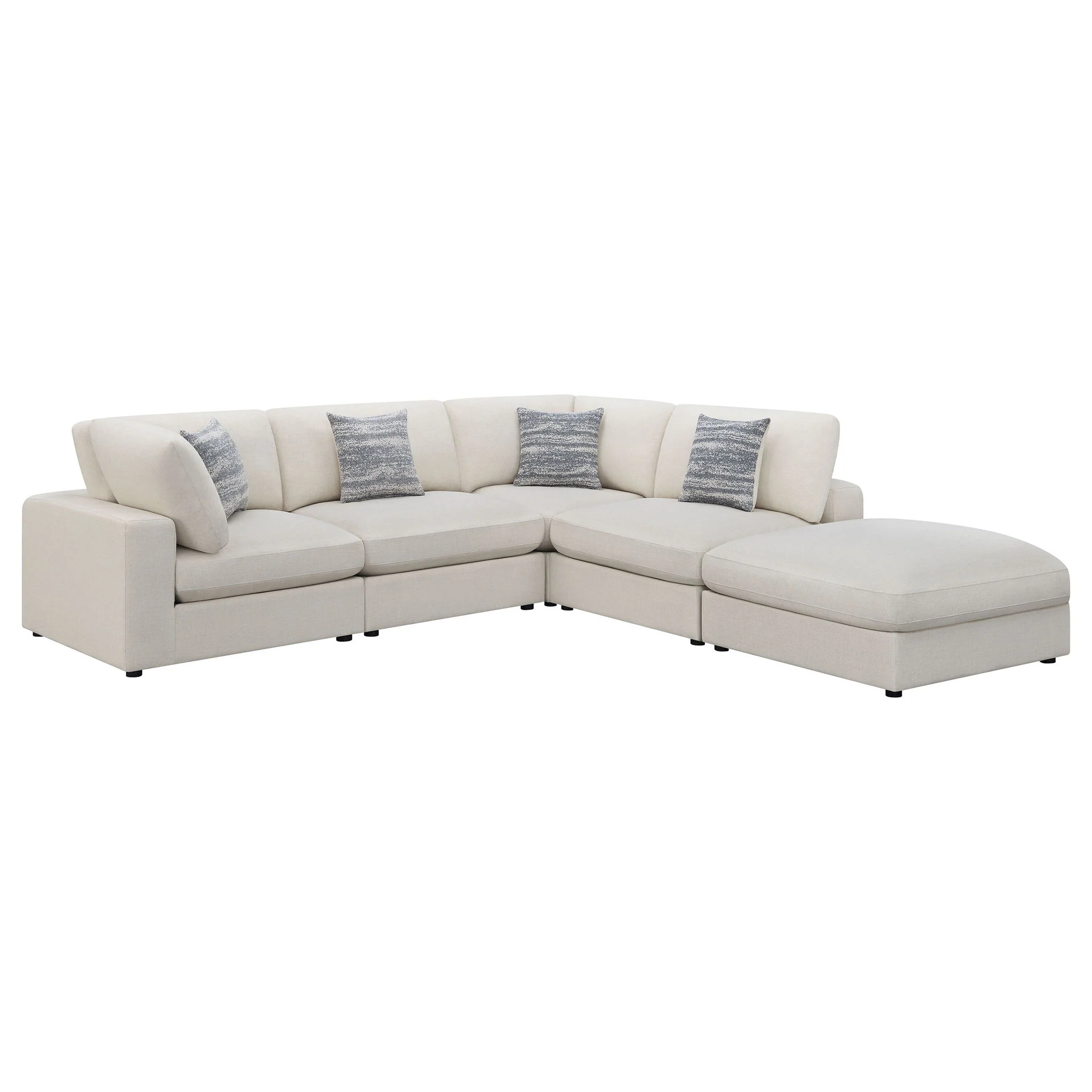 Serene 5-piece Upholstered Modular Sectional Sofa Beige - Image 2