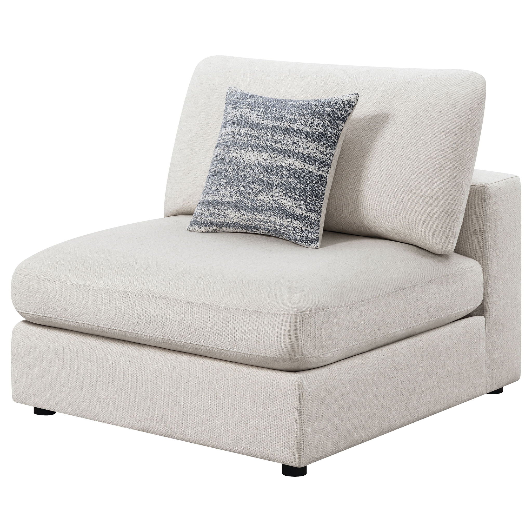 Serene Upholstered Armless Chair Beige - Image 2