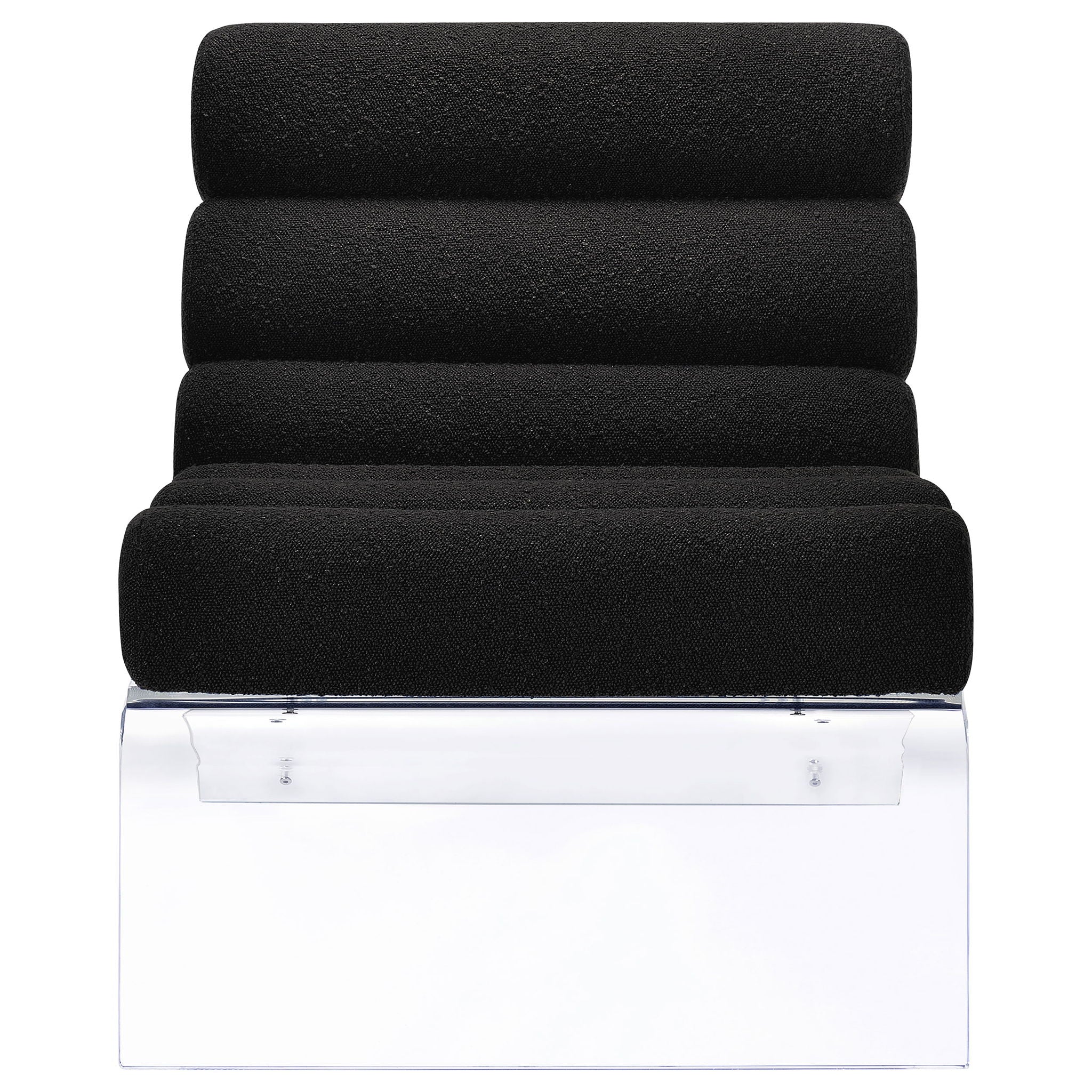 Serreta Boucle Upholstered Armless Acrylic Chair Black - Image 2