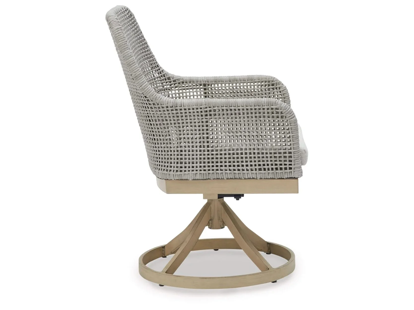Seton Creek Contemporary Outdoor All Weather Swivel Dining Chair with Cushion - Image 3