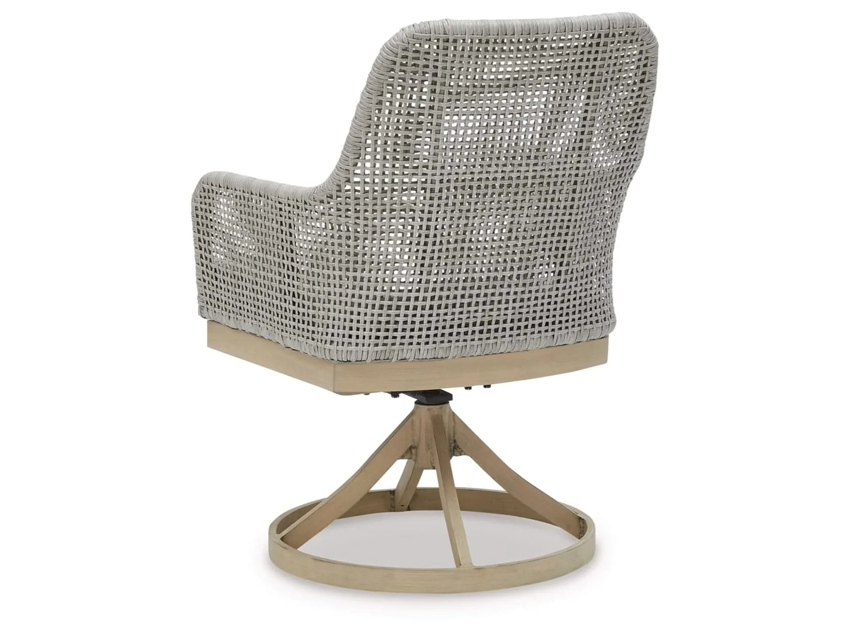 Seton Creek Contemporary Outdoor All Weather Swivel Dining Chair with Cushion - Image 4