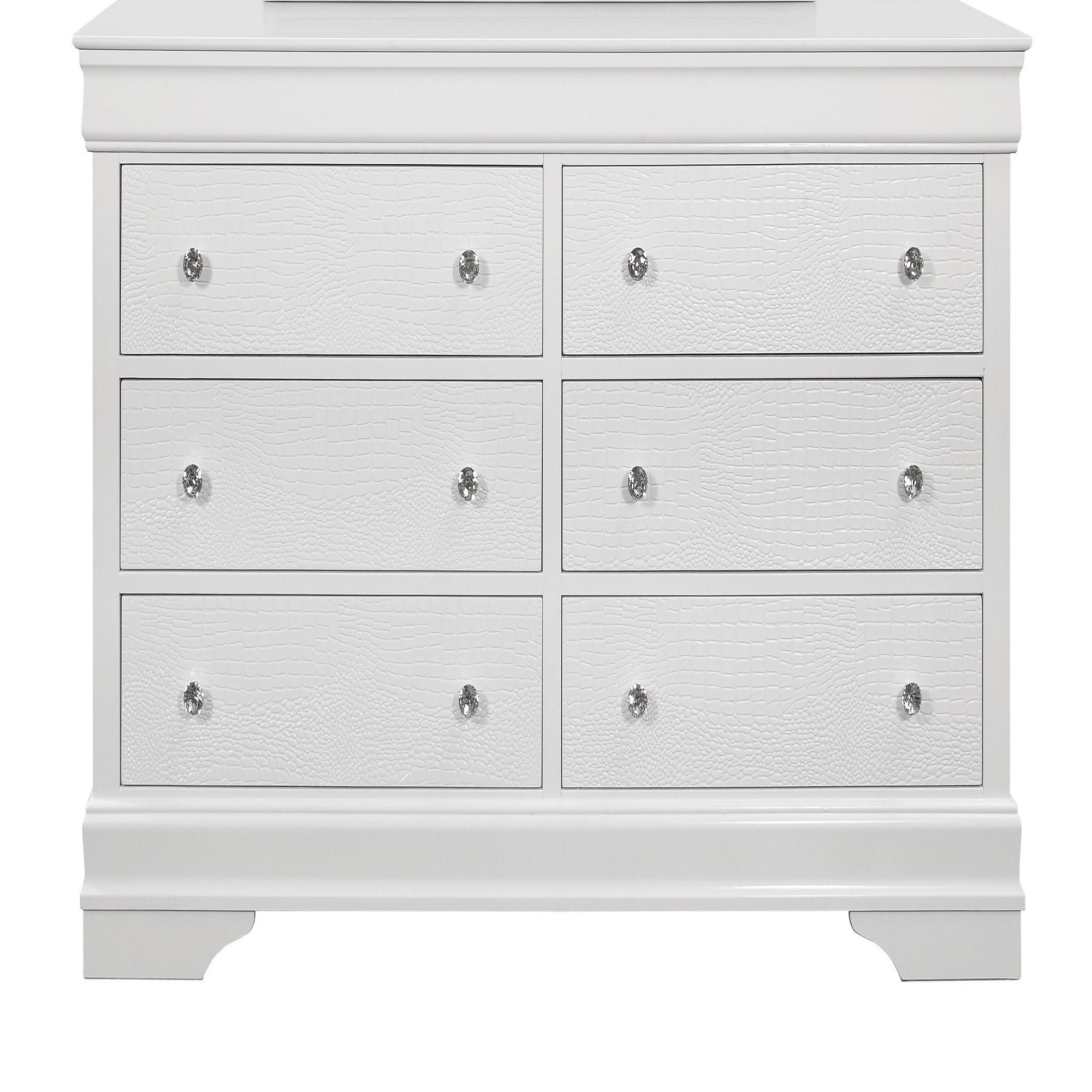 Shaker - 5 Pieces Bedroom Set With Crystal Inspired Tufted Headboard And LED Lighting - Image 9
