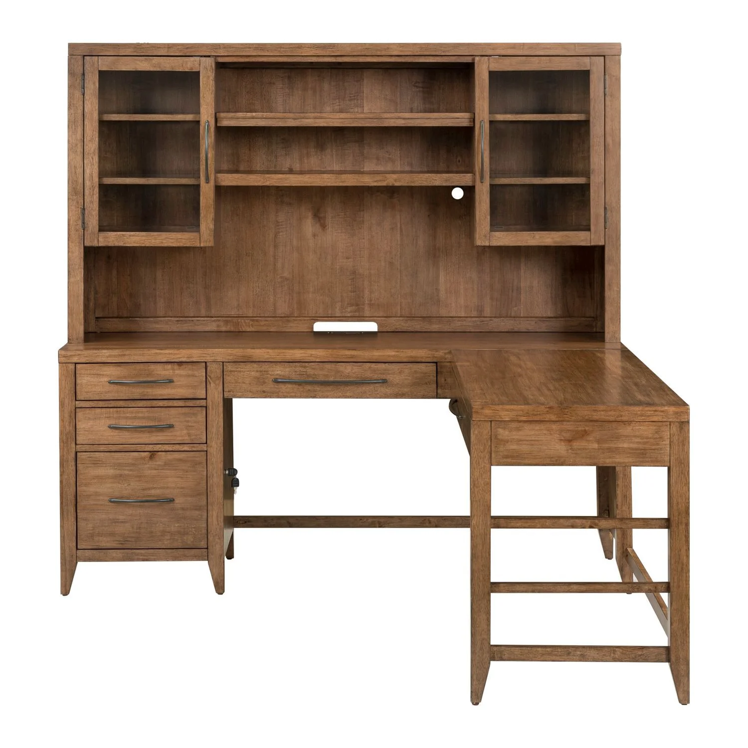 Shaker Lakes - Opt L Shaped Desk Set - Harvest Brown - Image 3