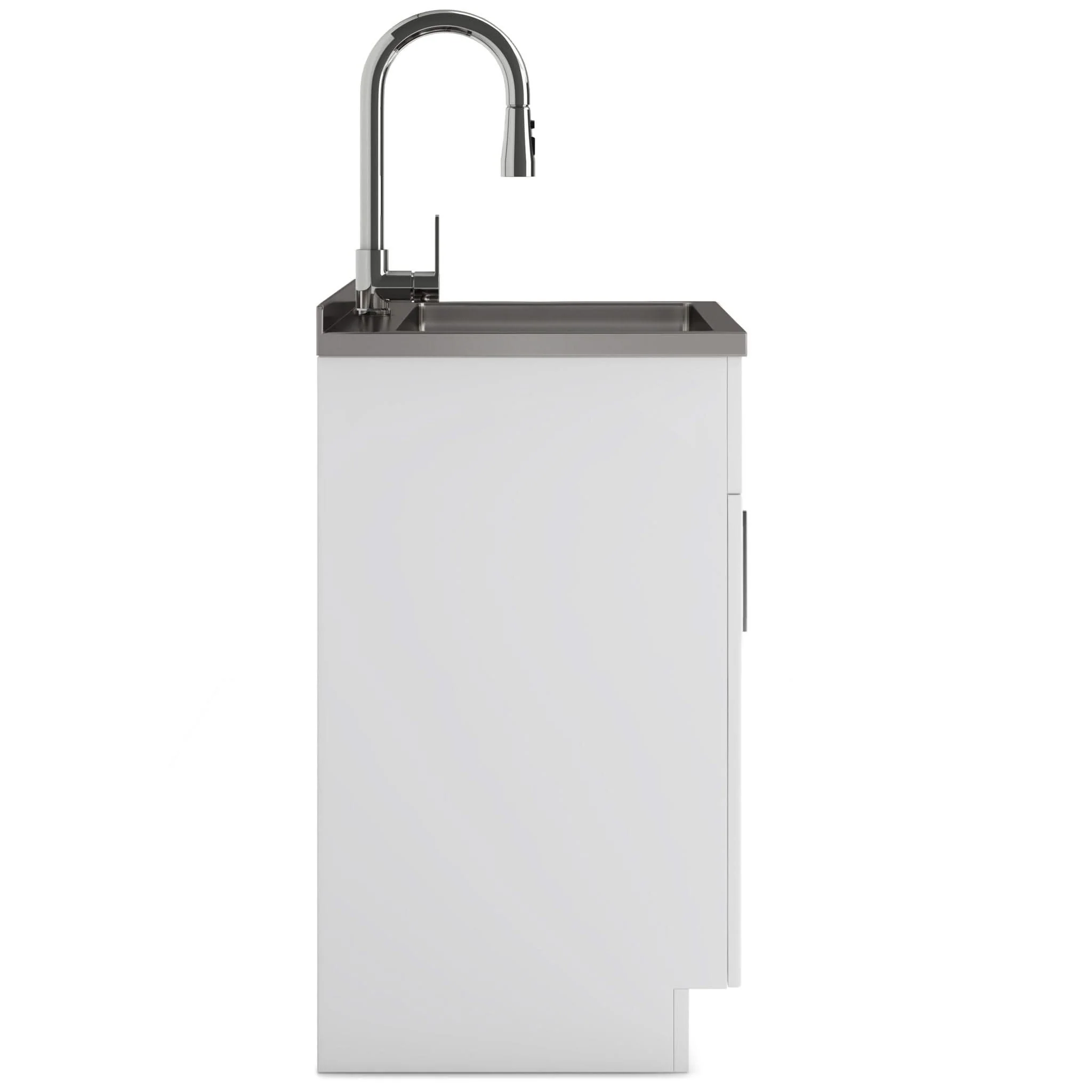 Shaker - Modern Wide, Laundry Cabinet With Faucet And Stainless Steel Sink - Image 4