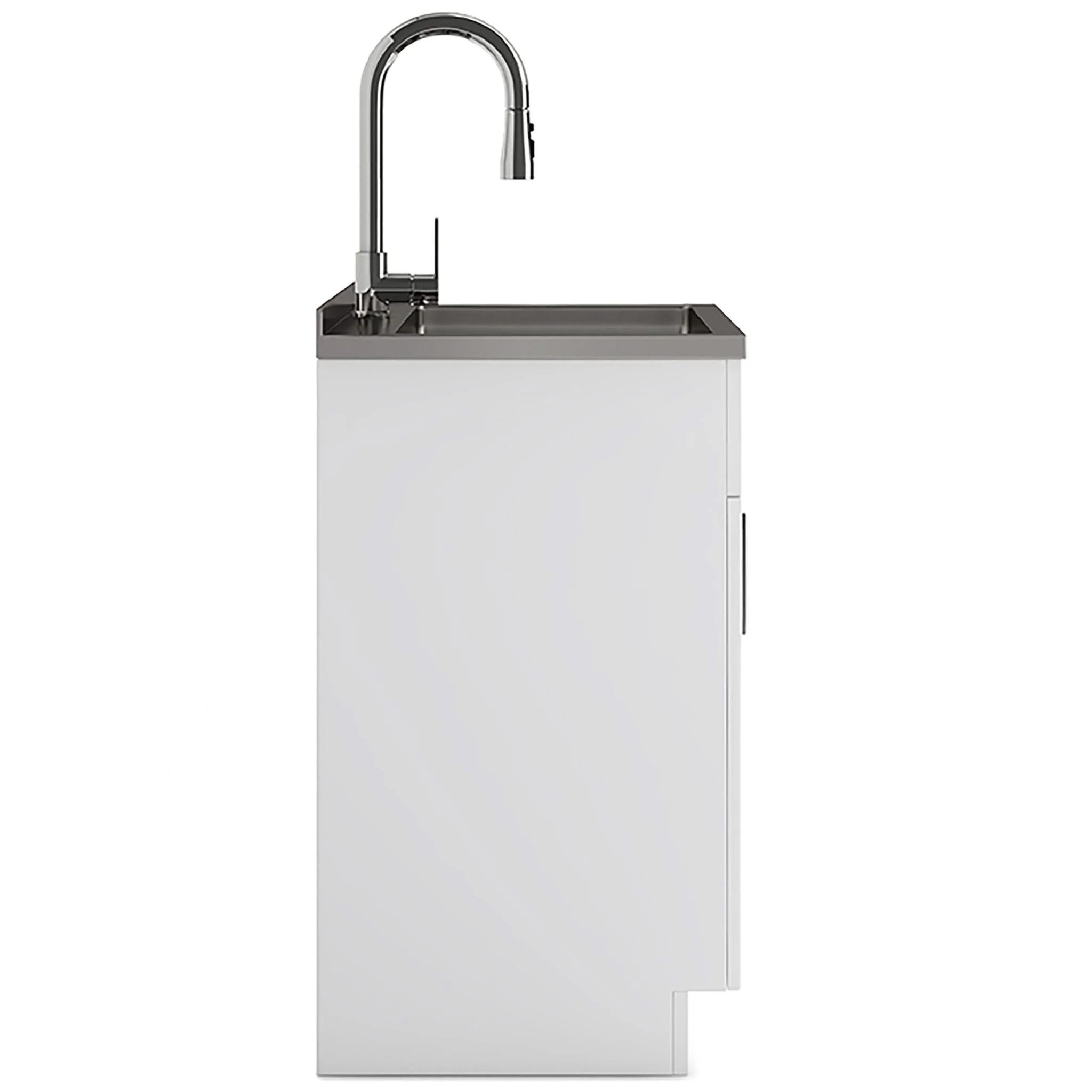 Shaker - Modern Wide, Laundry Cabinet With Faucet And Stainless Steel Sink - Image 5