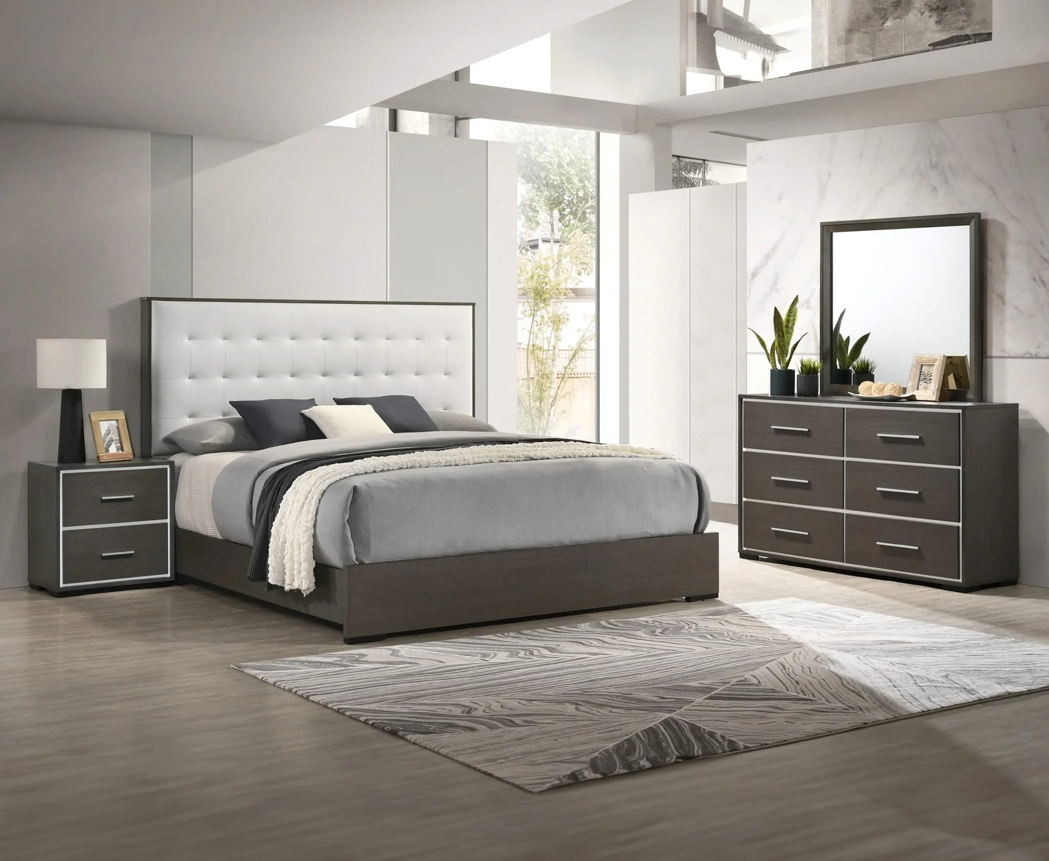 Sharpe - Full 4 Piece Bedroom Set - Dark Gray