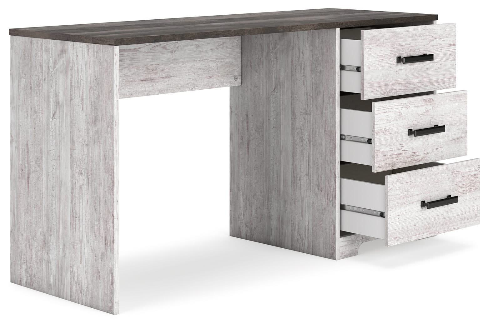 Shawburn - Home Office Desk - White / Dark Charcoal Gray - Image 3