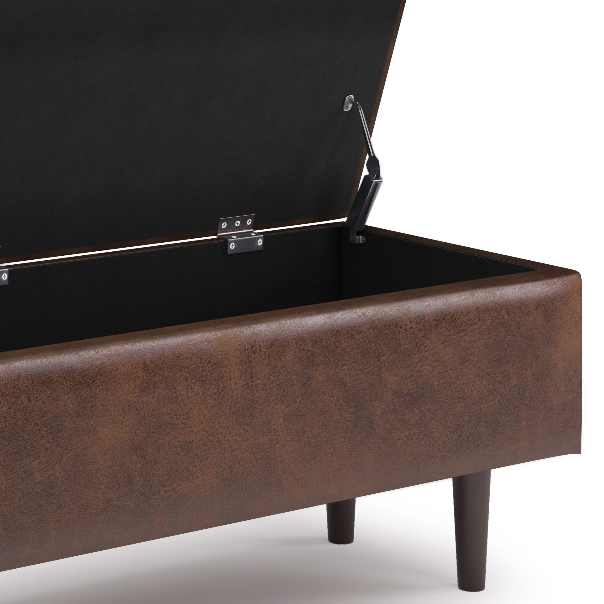 Shay - Large Square Coffee Table Storage Ottoman Mid-Century Style - Image 14