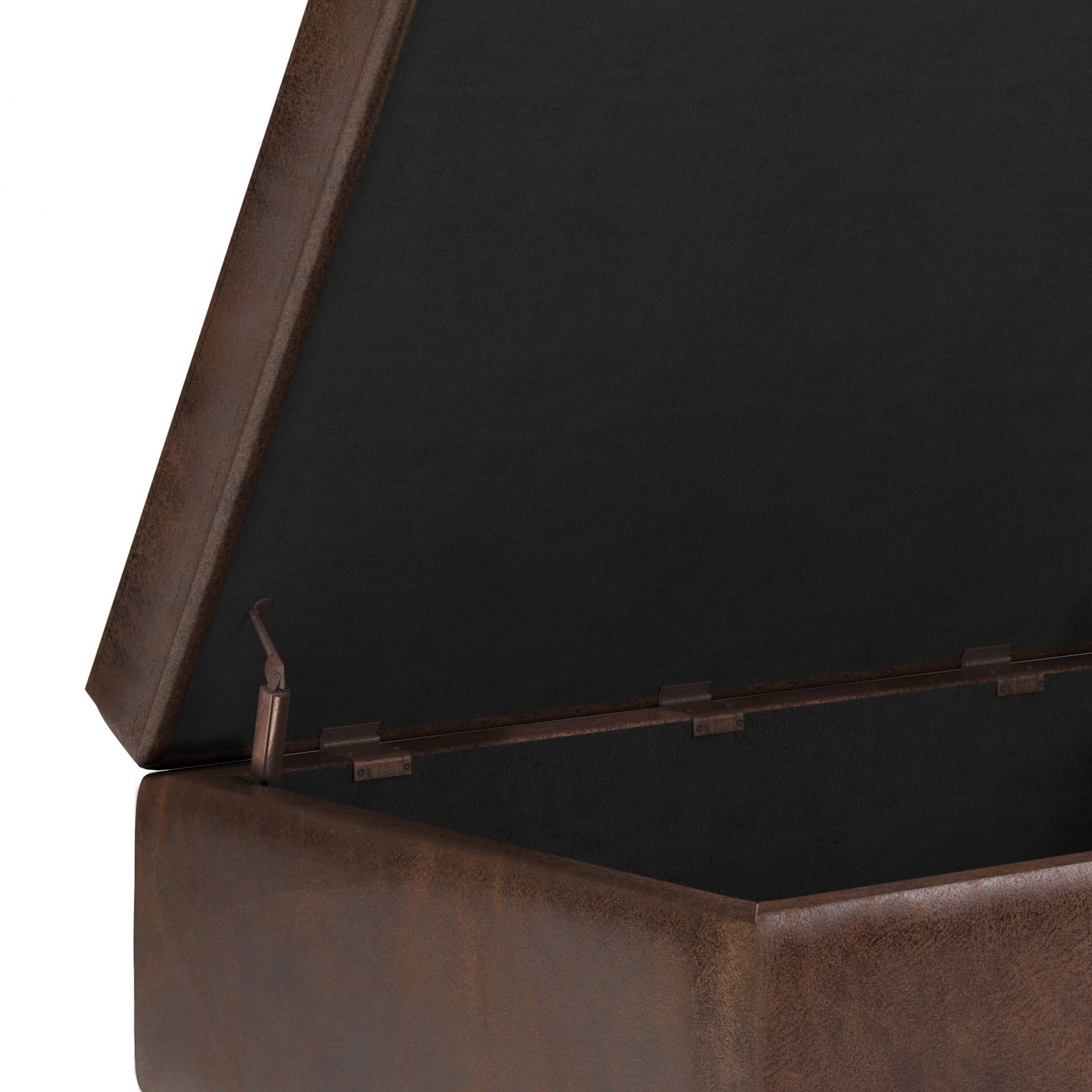 Shay - Large Square Coffee Table Storage Ottoman Mid-Century Style - Image 26