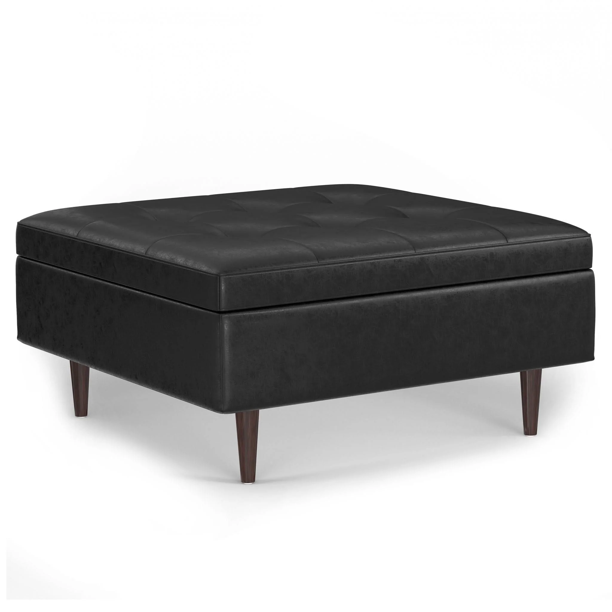 Shay - Large Square Coffee Table Storage Ottoman Mid-Century Style - Image 28