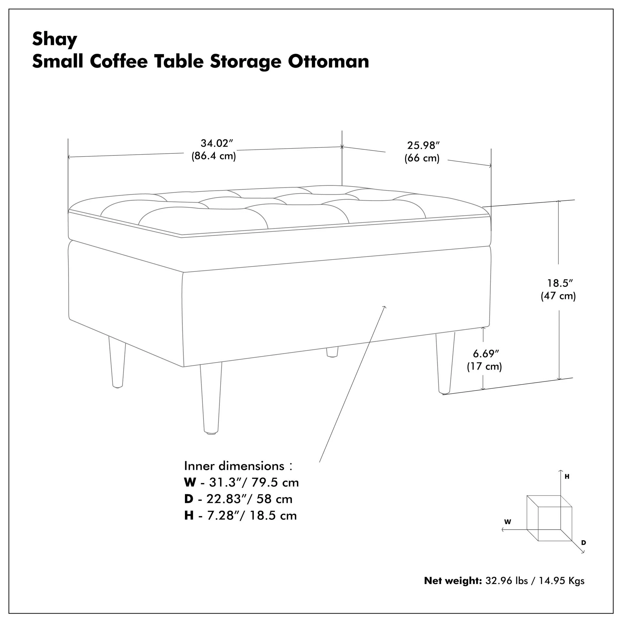 Shay - Large Square Coffee Table Storage Ottoman Mid-Century Style - Image 34