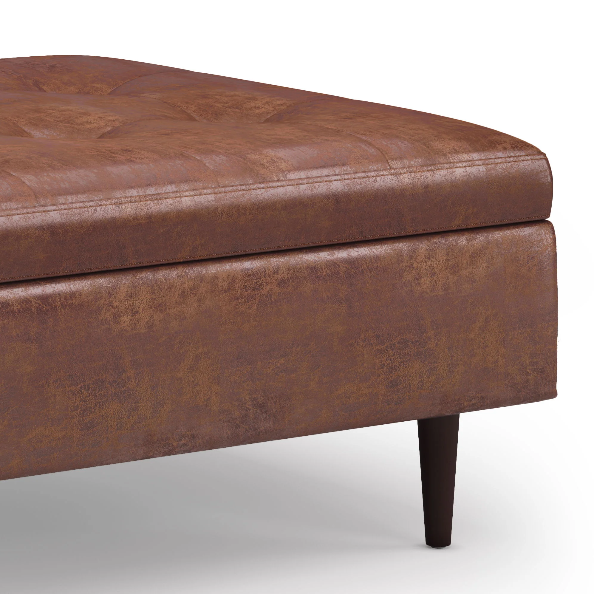 Shay - Large Square Coffee Table Storage Ottoman Mid-Century Style - Image 38