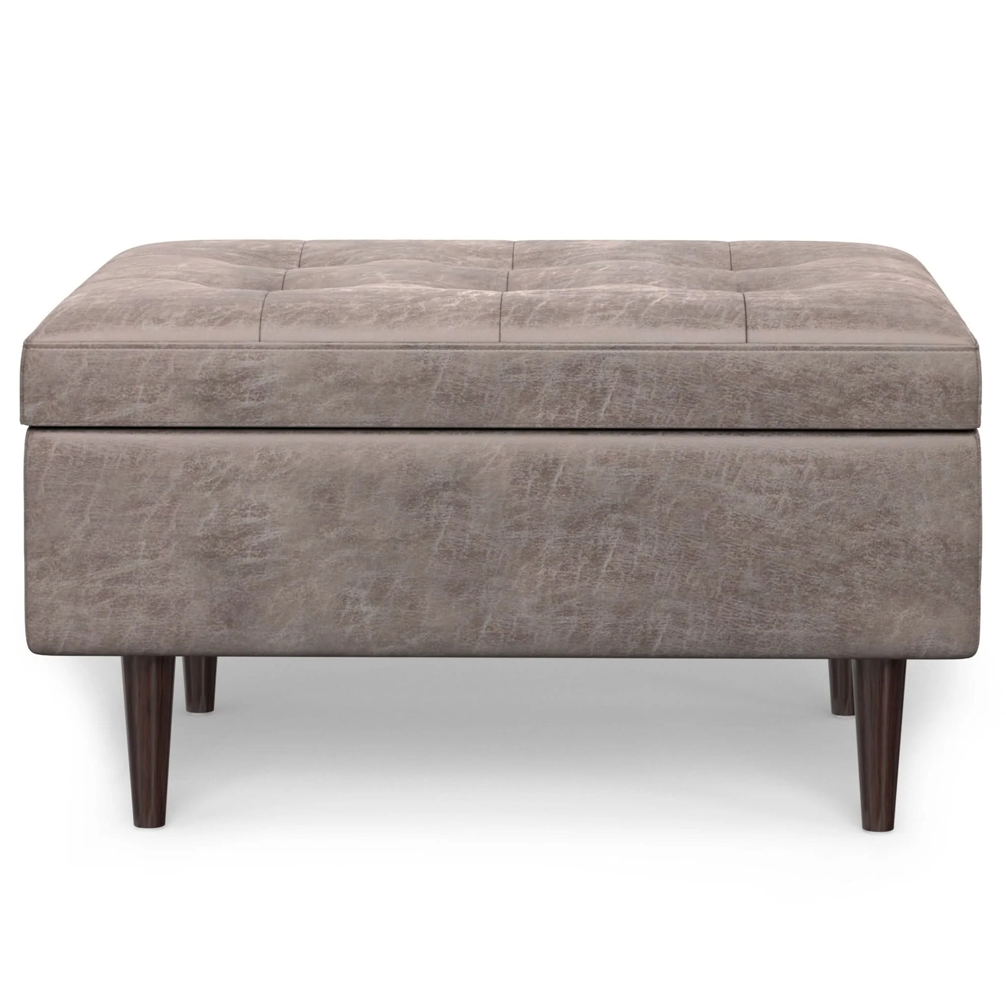 Shay - Large Square Coffee Table Storage Ottoman Mid-Century Style - Image 41