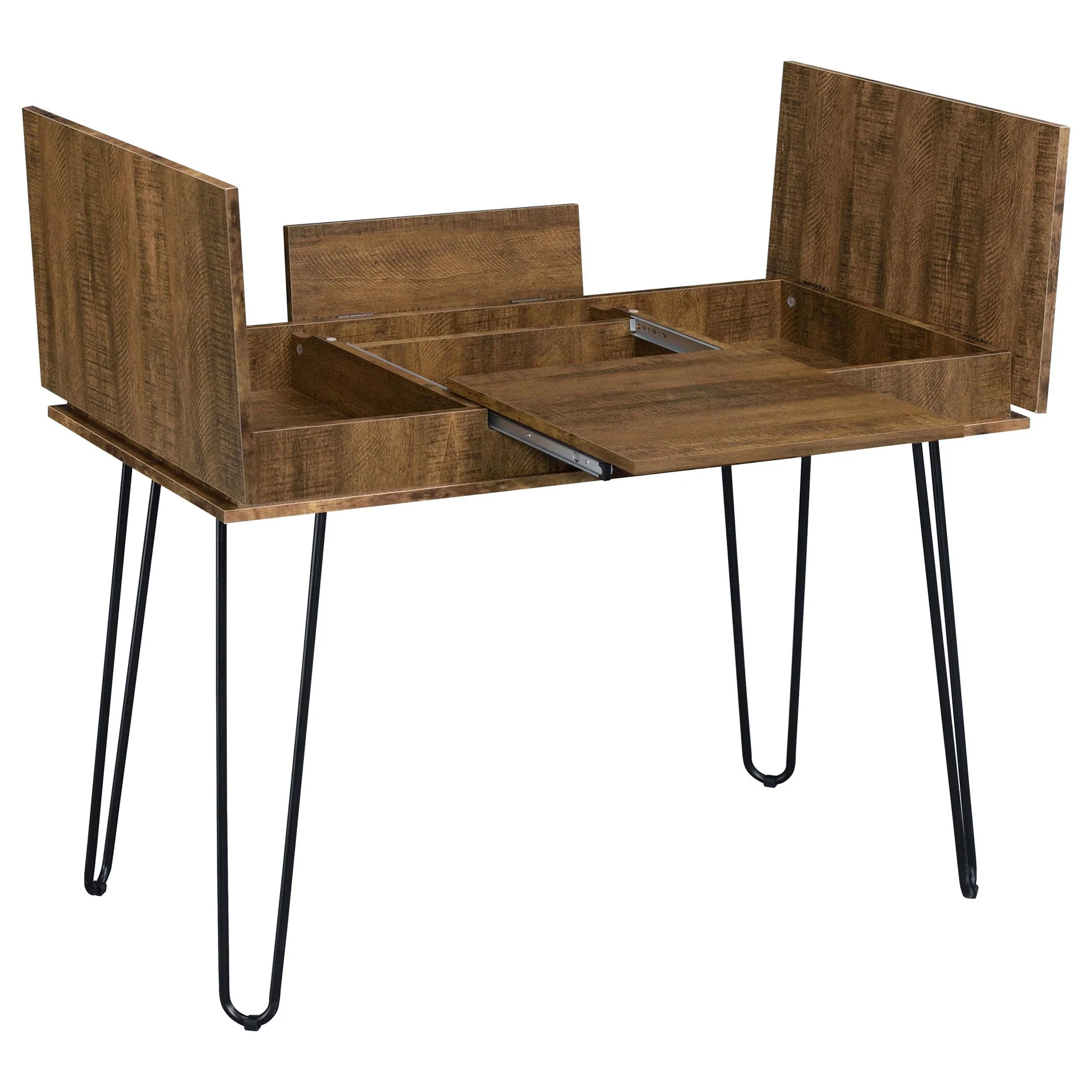 Sheeran 47-inch Writing Desk with Storage Rustic Amber - Image 3
