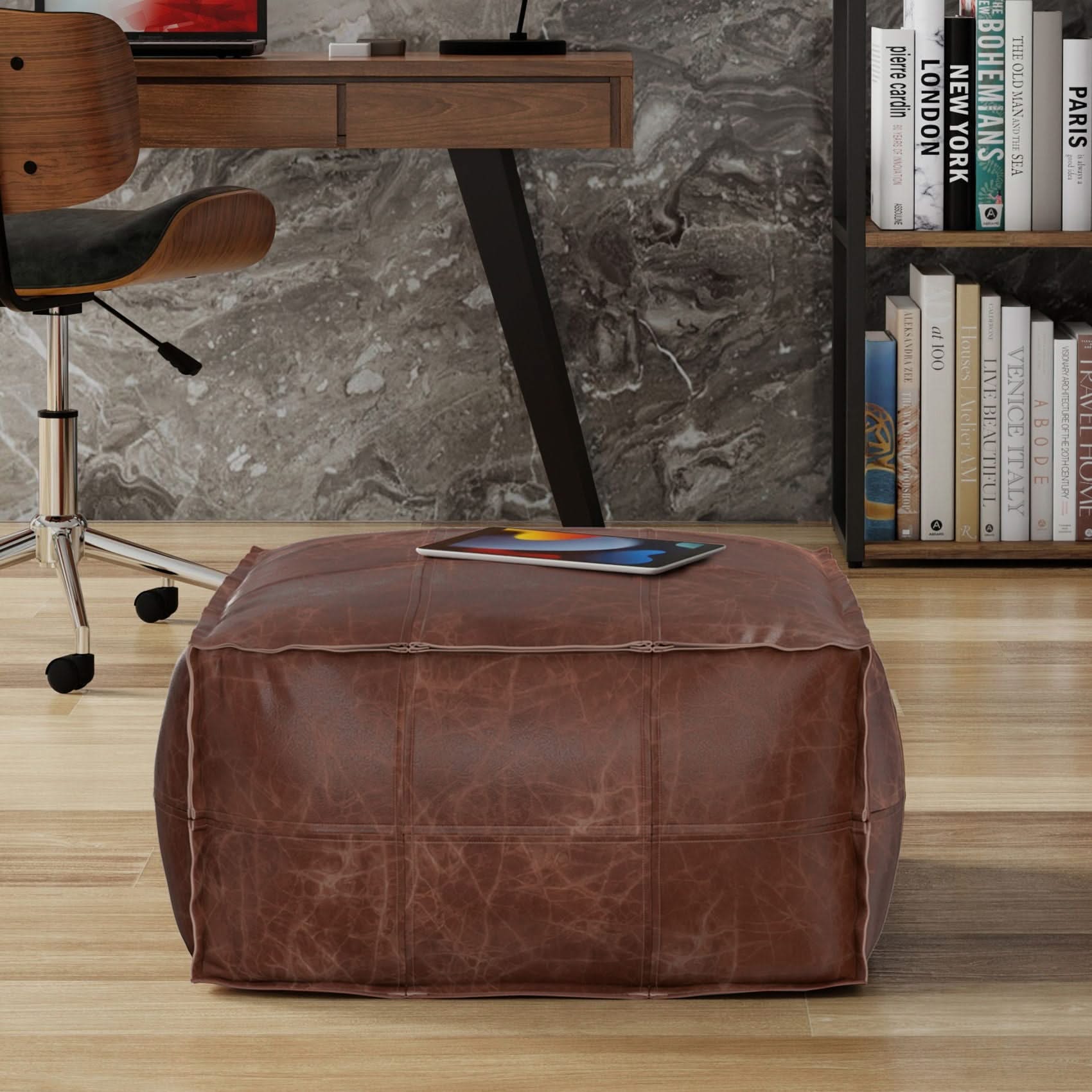 Sheffield - Handcrafted Square Pouf - Image 3