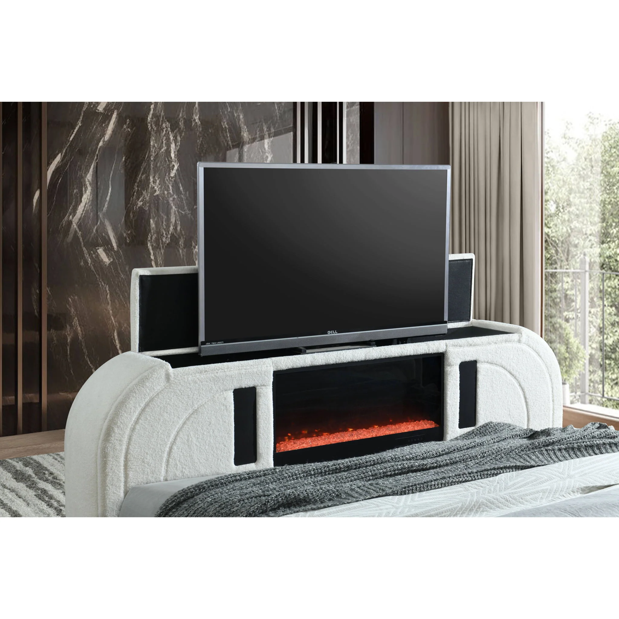 Shelyn - Bed With LED, TV Stand, Fireplace & Bluetooth - Image 12