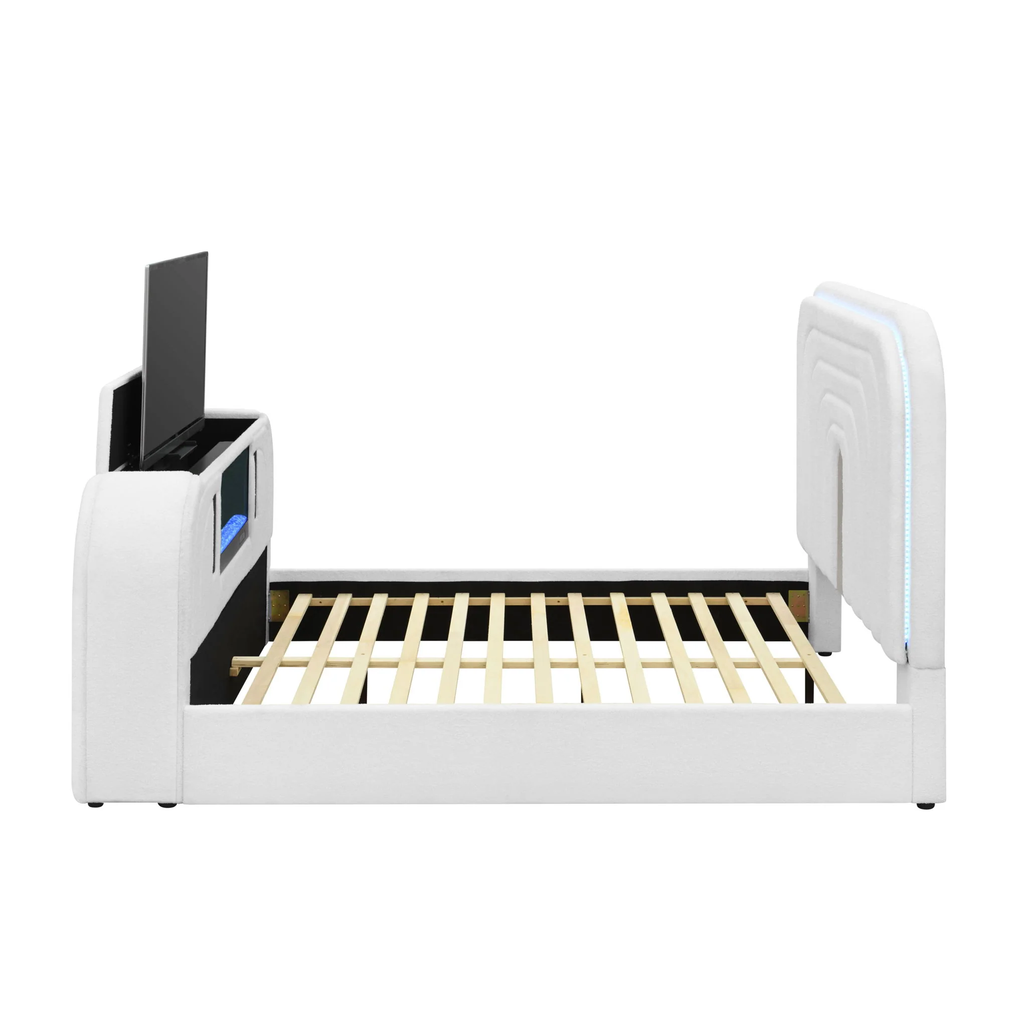 Shelyn - Bed With LED, TV Stand, Fireplace & Bluetooth - Image 2