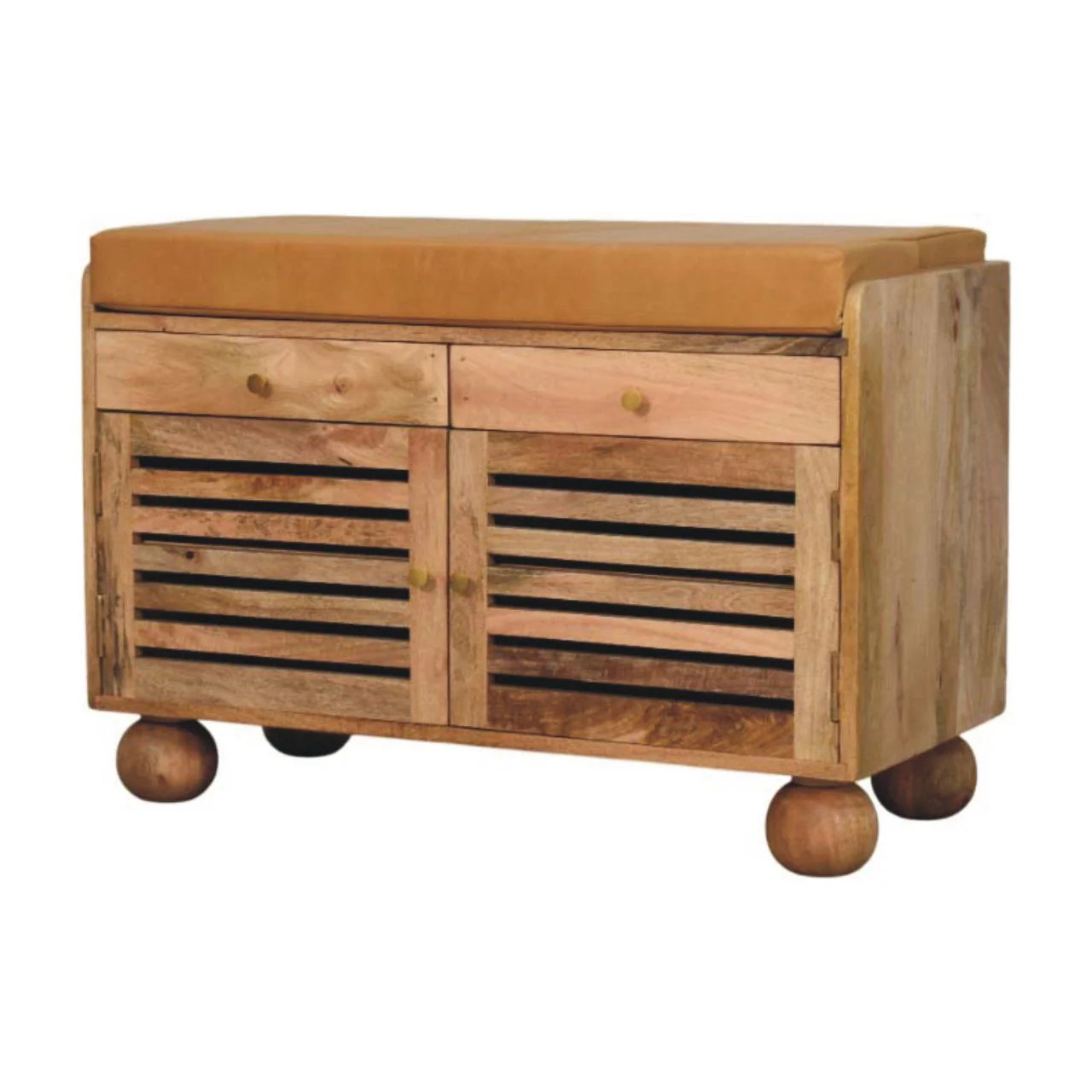 Shutter Shoe Rack With 2 Drawers - Beige - Image 2