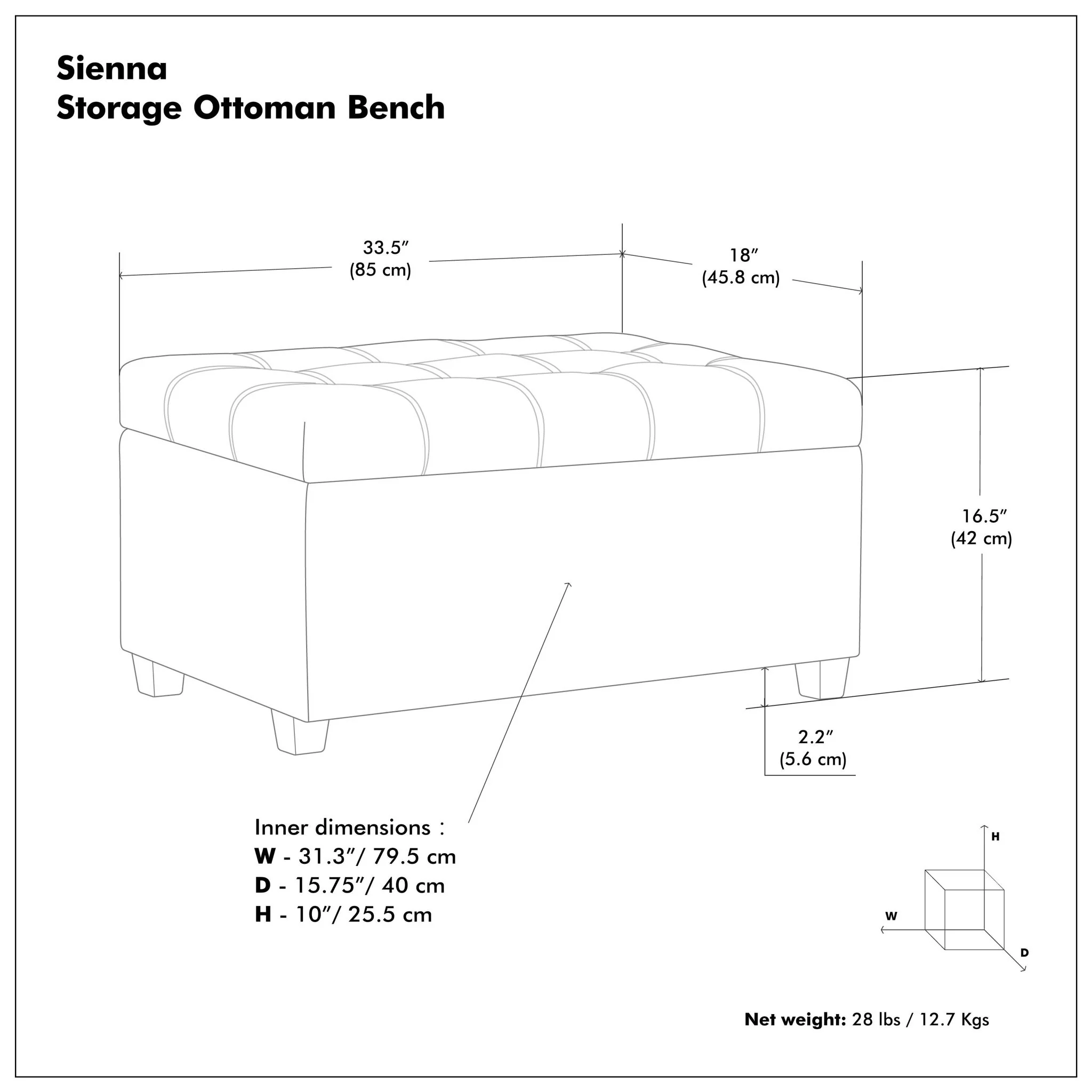 Sienna - Transitional Storage Ottoman Bench - Image 7