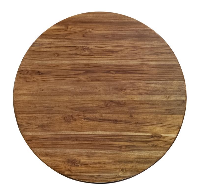 Silver - Round Dining Table - Brown - Image 3