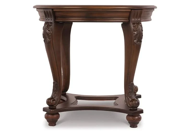 Skye Brown Traditional Round End Table - Image 2