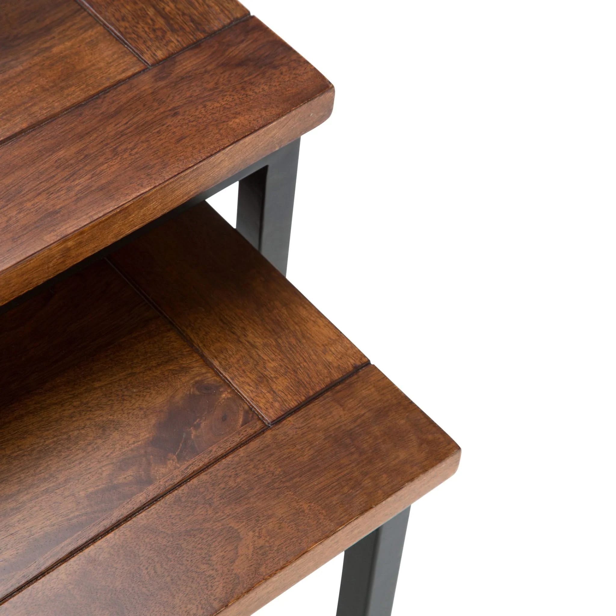 Skyler - 2 Piece Nesting Side Table - Dark Cognac Brown - Image 3