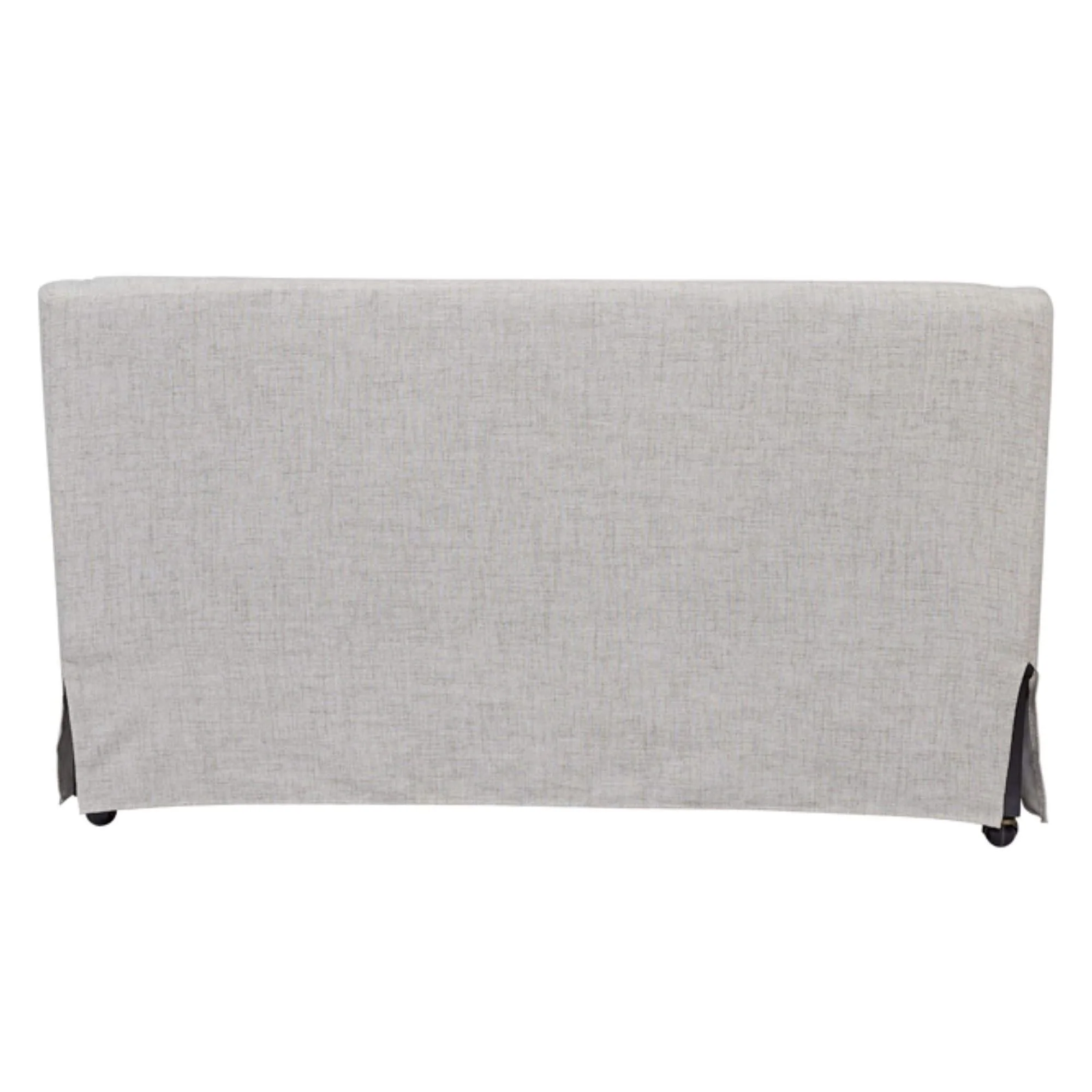 Slip Covered Settee With Casters - Beige - Image 4