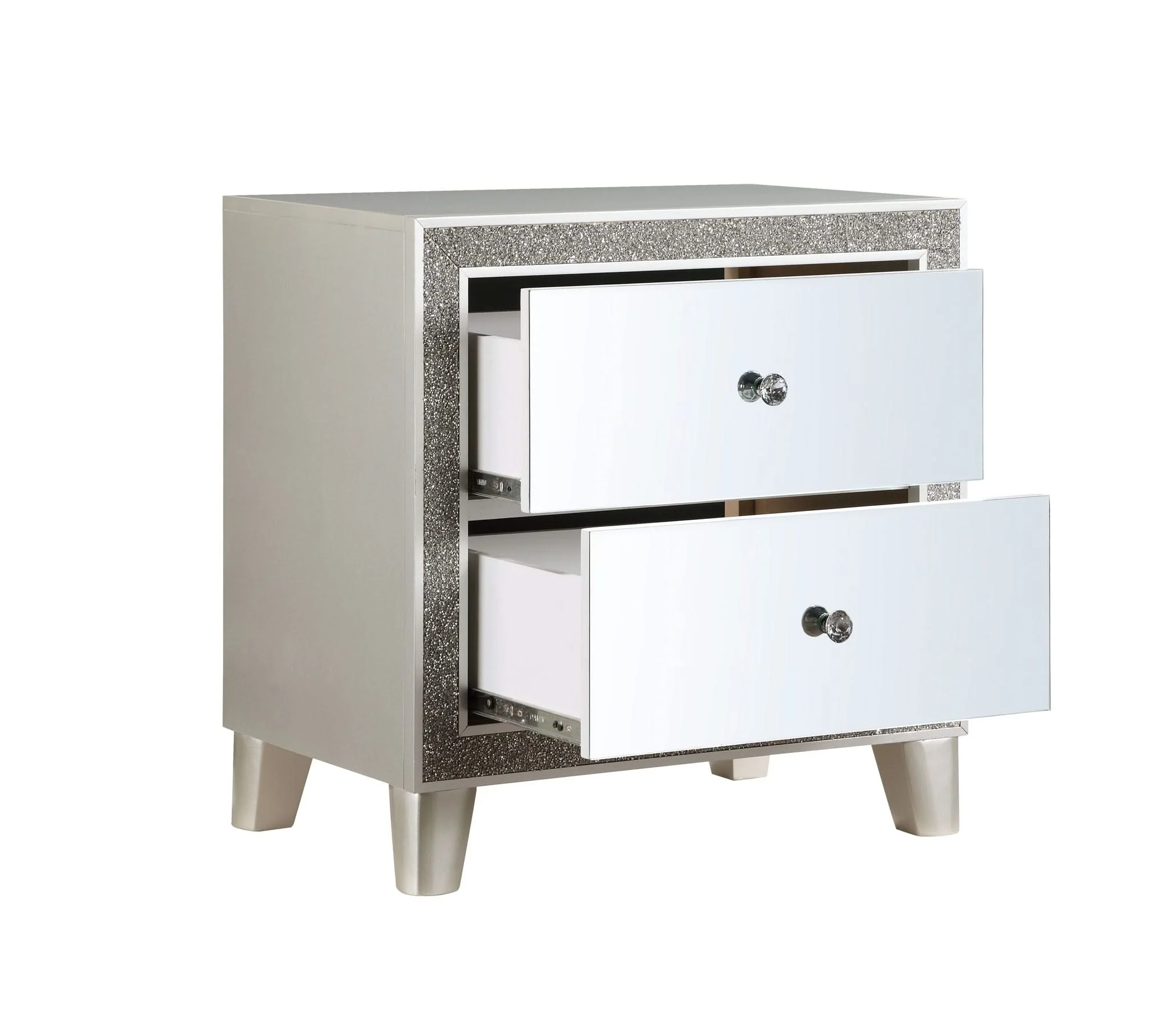 Sliverfluff - Mirrored Nightstand - Champagne - Image 3