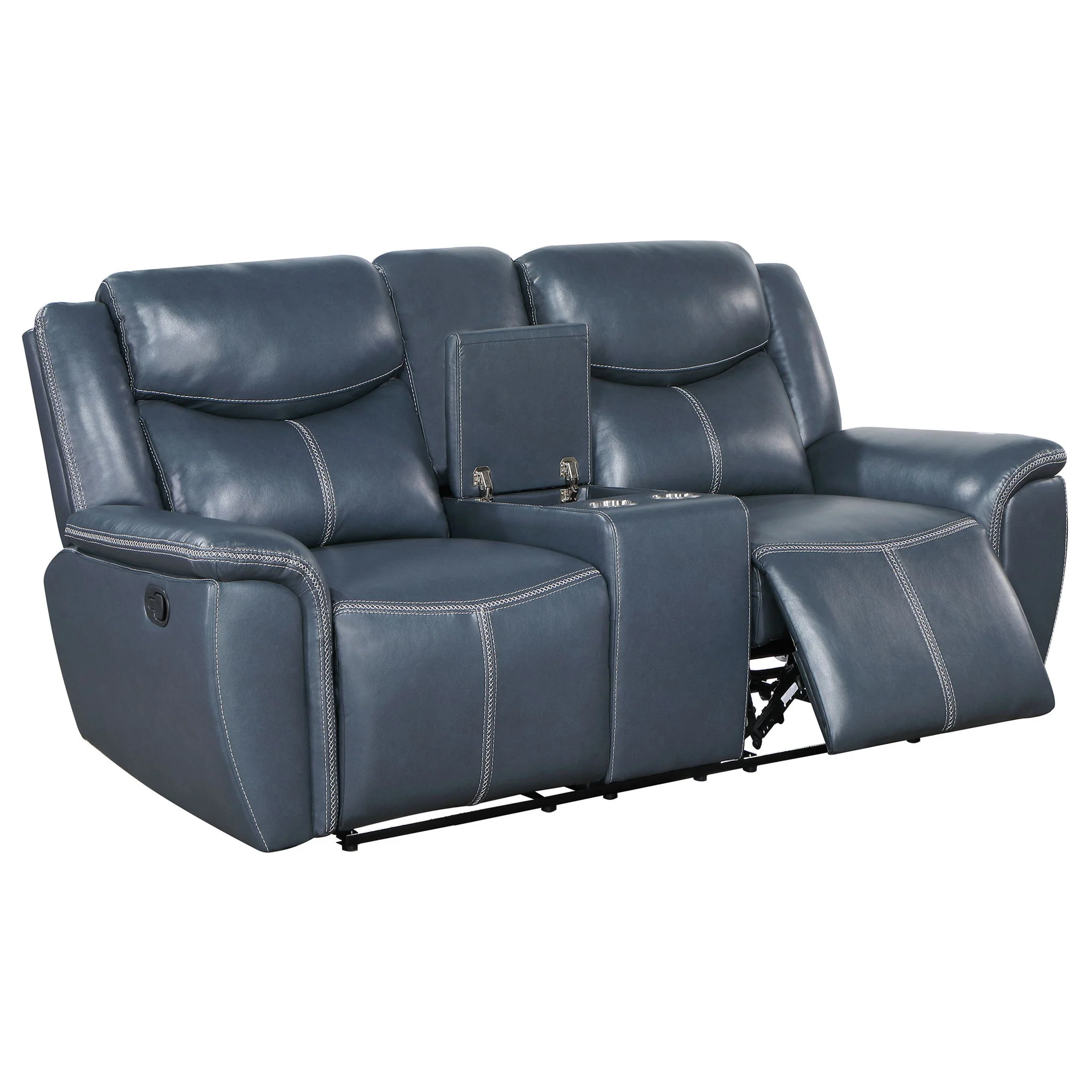 Sloane Upholstered Padded Arm Reclining Loveseat Blue - Image 4