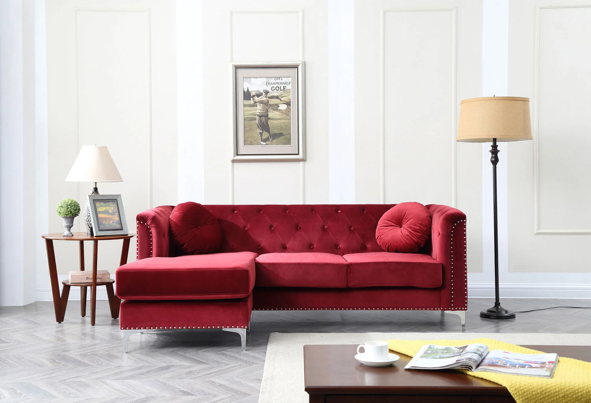 Soft y Micro Suede Sofa Chaise - Image 2