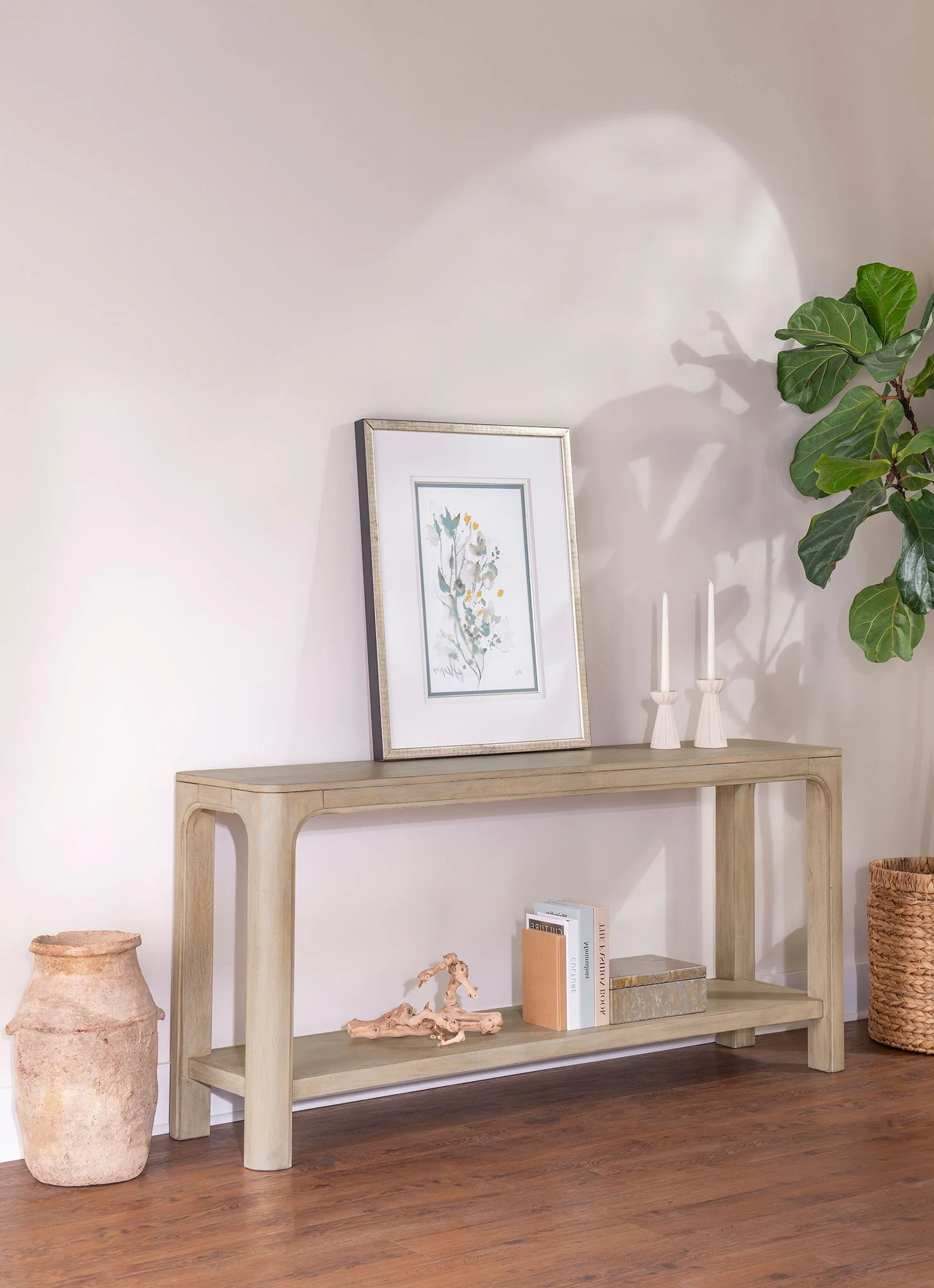 Solano 64-inch Entryway Console Sofa Table Weathered Mango - Image 2