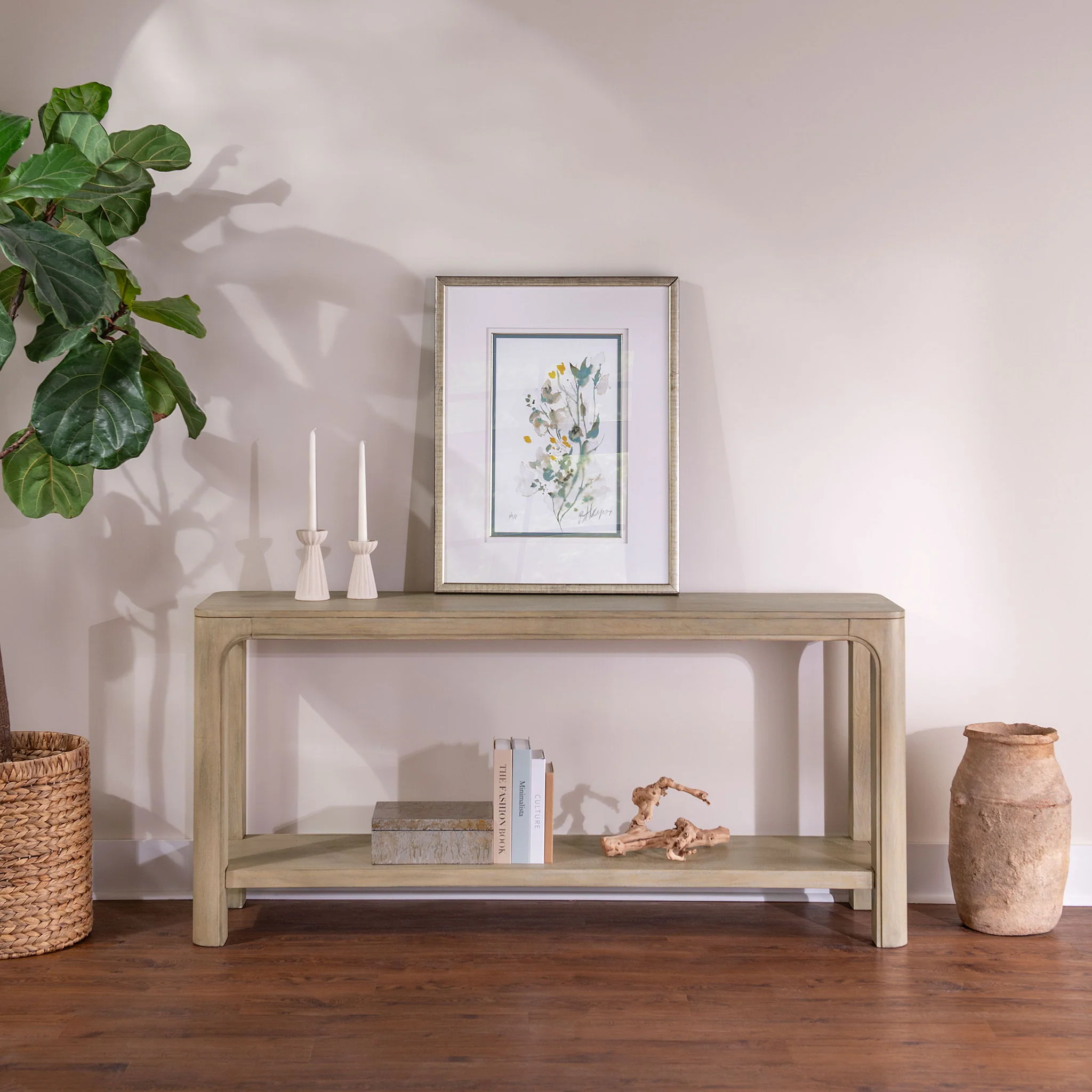 Solano 64-inch Entryway Console Sofa Table Weathered Mango - Image 3