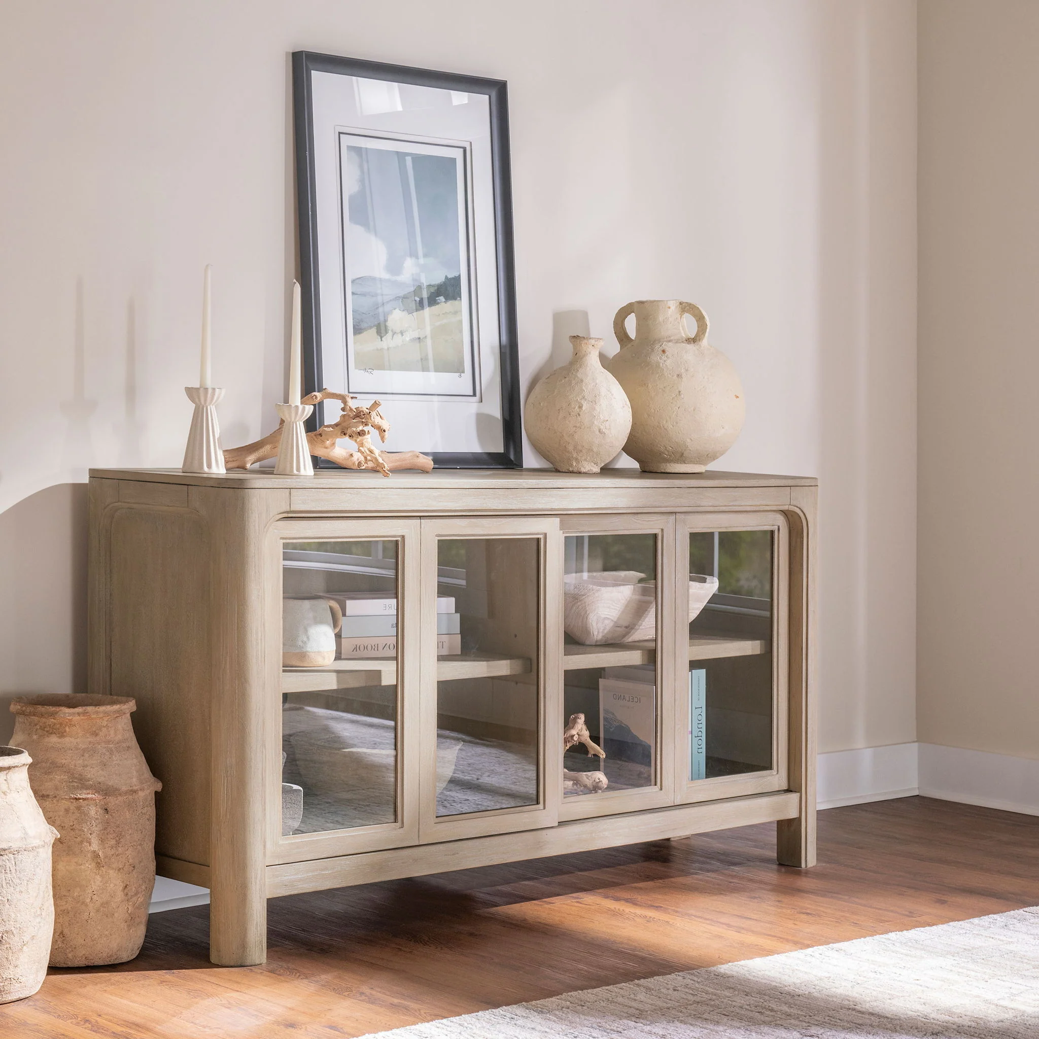 Solano Sliding Door Dining Sideboard Server Weathered Mango - Image 3