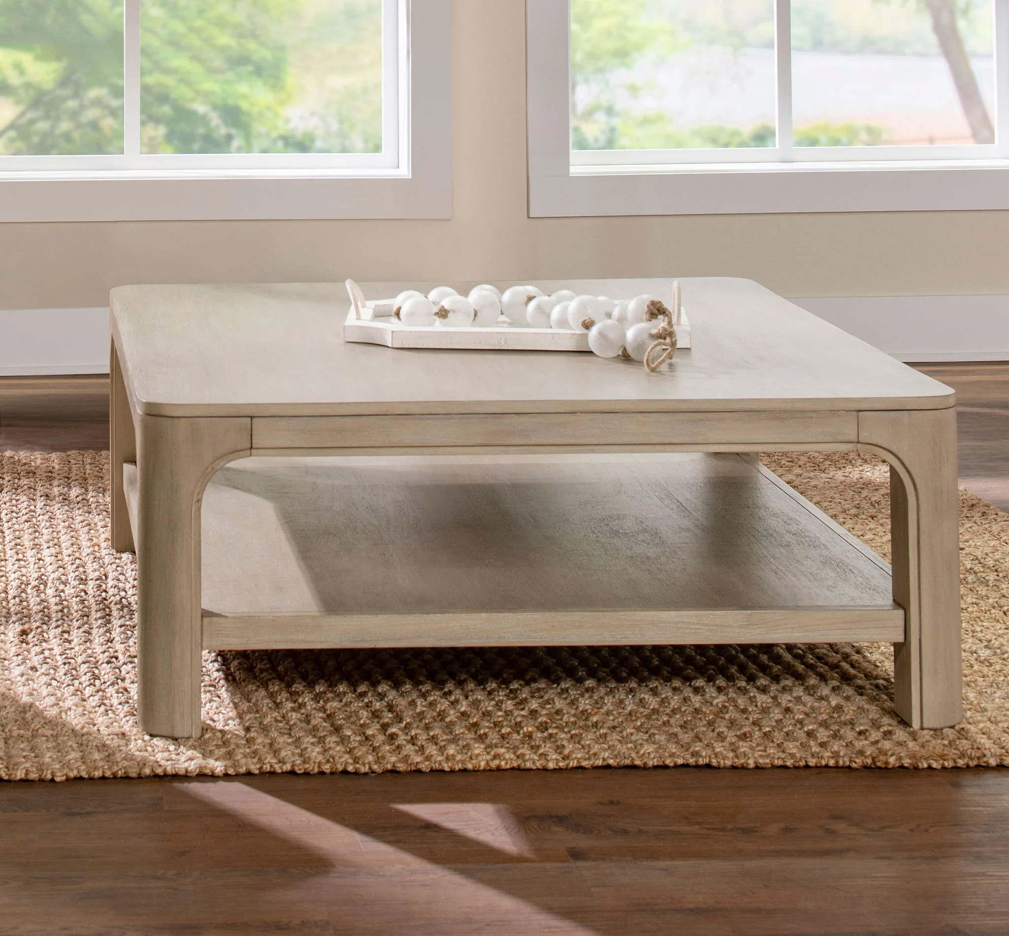 Solano Square Wood Cocktail Coffee Table Weathered Mango - Image 4