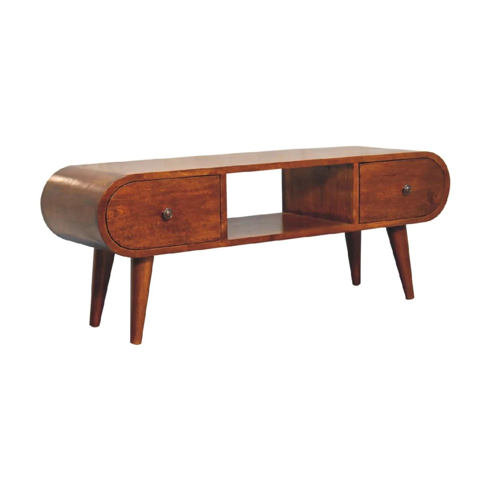 Solid Wood Circular TV Unit - Image 4